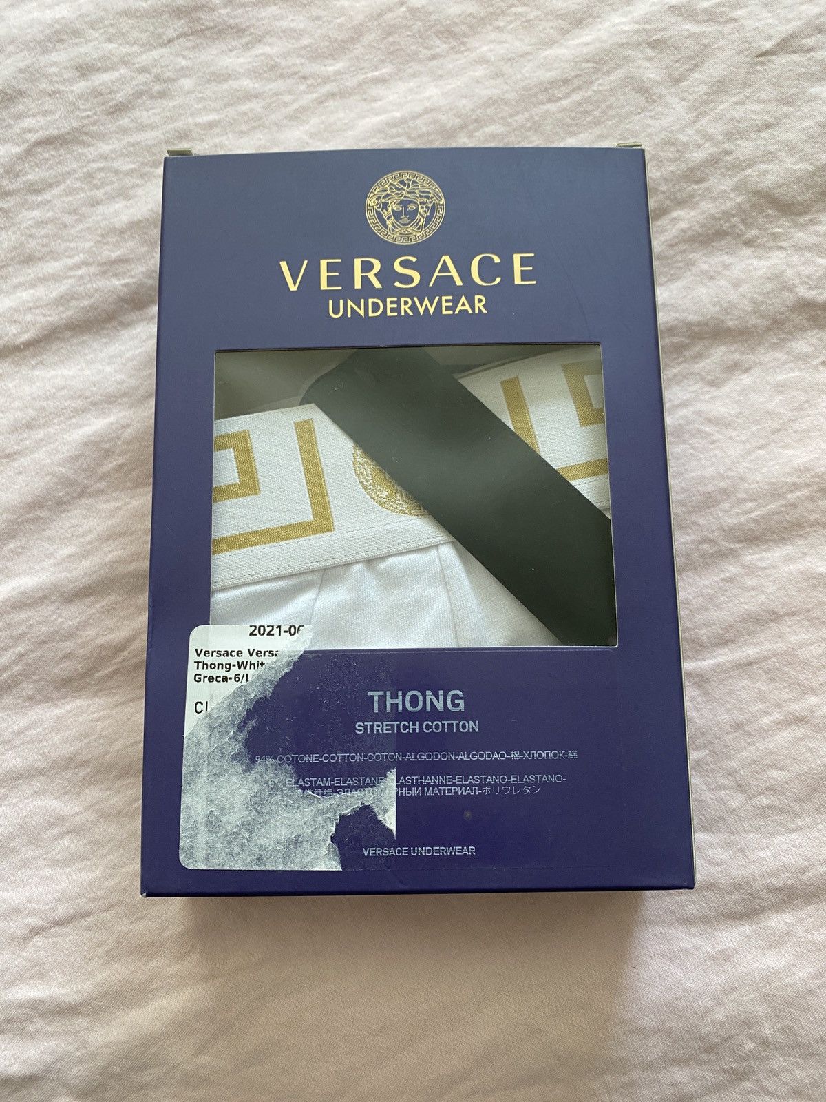 Versace Last One! Versace underwear Greca thong 7/XL NEW white Size ONE SIZE - 6 Thumbnail