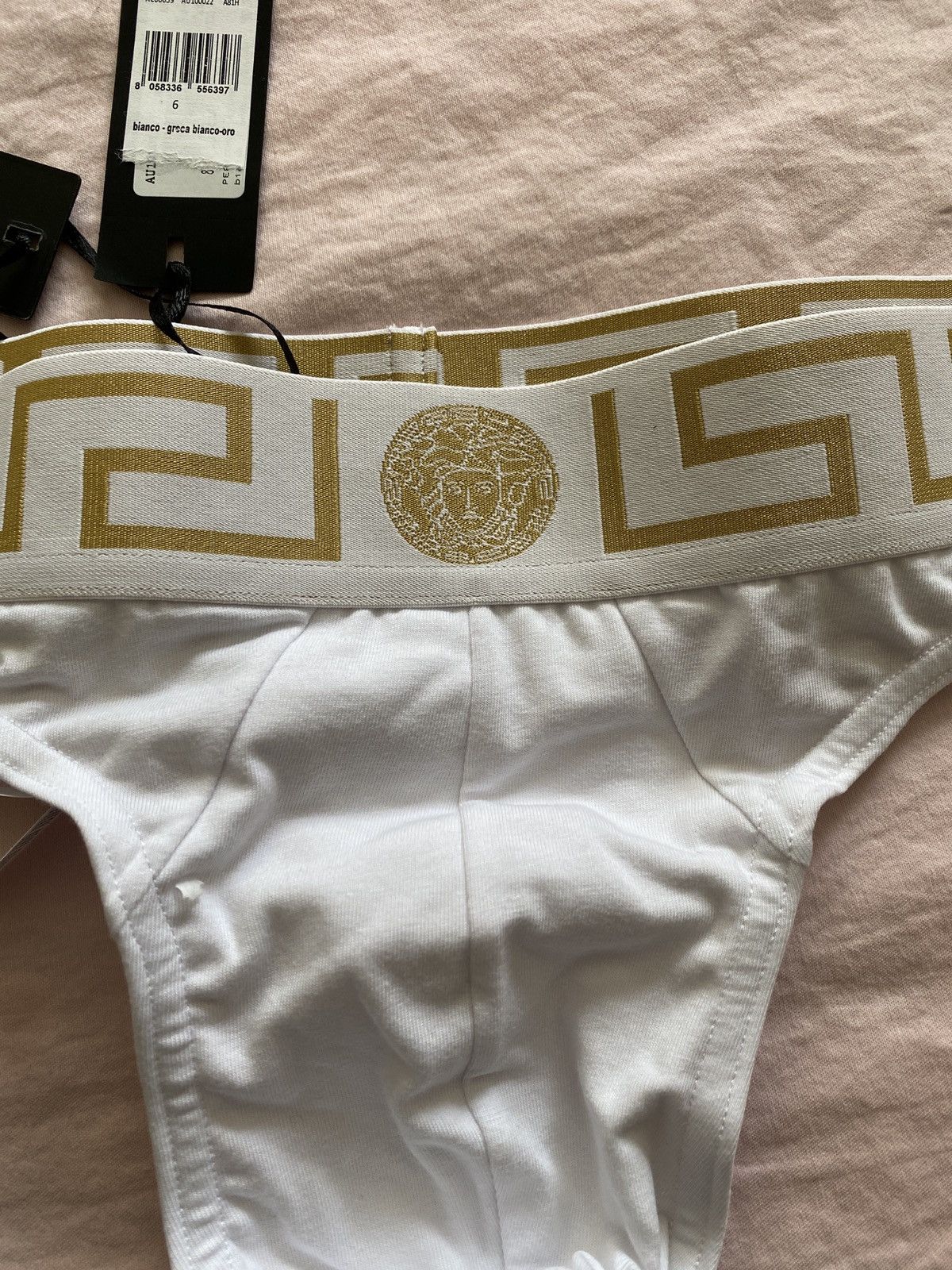 Versace Last One! Versace underwear Greca thong 7/XL NEW white Size ONE SIZE - 4 Thumbnail