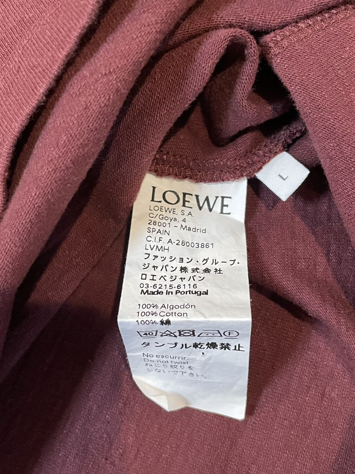 Loewe ELN Eye Maroon Longsleeve Tee Size US L / EU 52-54 / 3 - 6 Thumbnail
