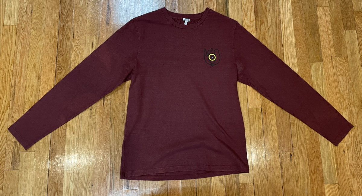 Loewe ELN Eye Maroon Longsleeve Tee Size US L / EU 52-54 / 3 - 1 Thumbnail