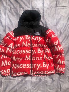 Supreme The North Face By Any Means Necessary Nuptse Jacket Yellow Medium  FW 15