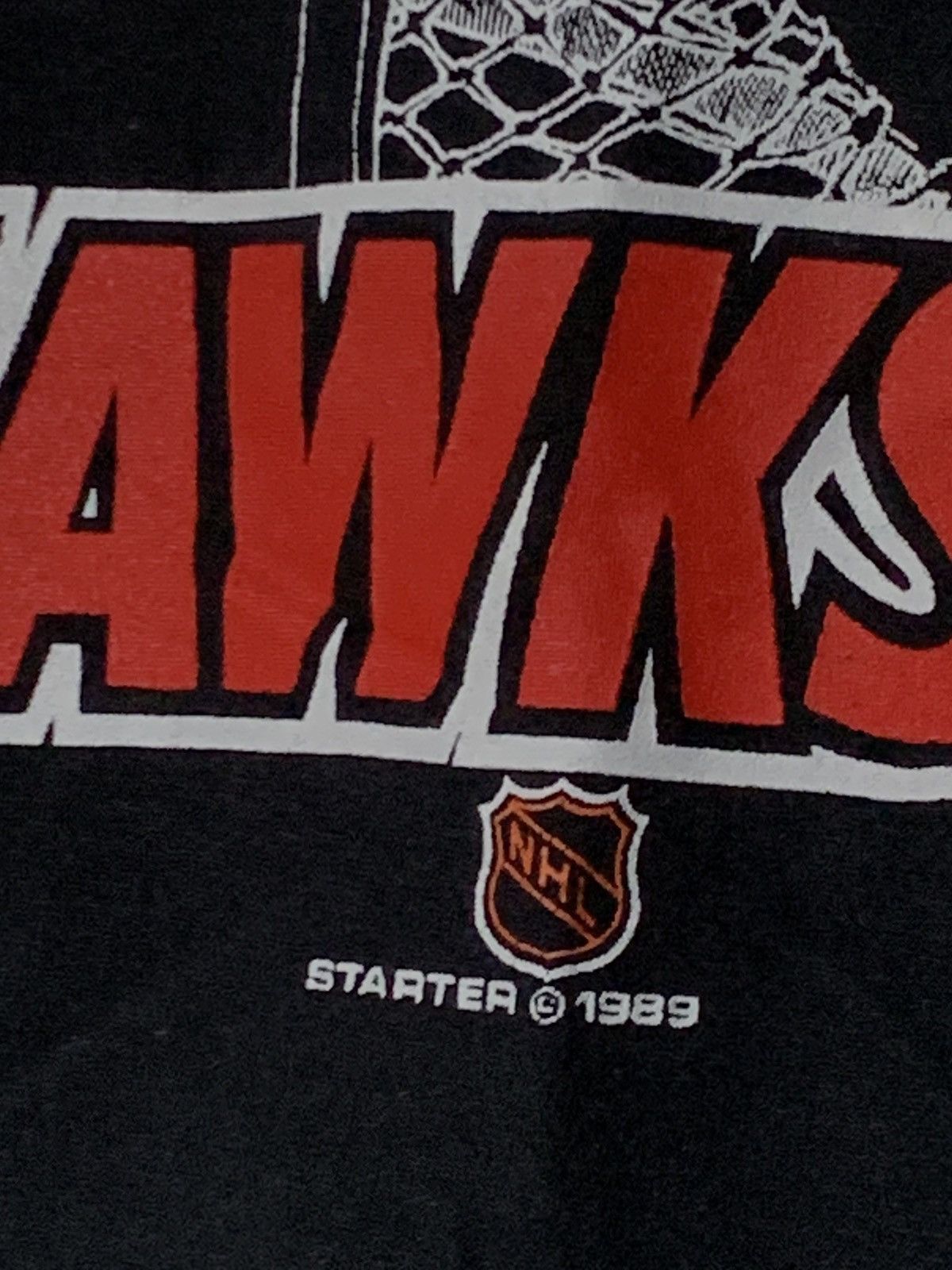 NHL × Starter × Vintage 1989 Starter Chicago Blackhawks vintage print rare t-shirt Size US XL / EU 56 / 4 - 4 Thumbnail