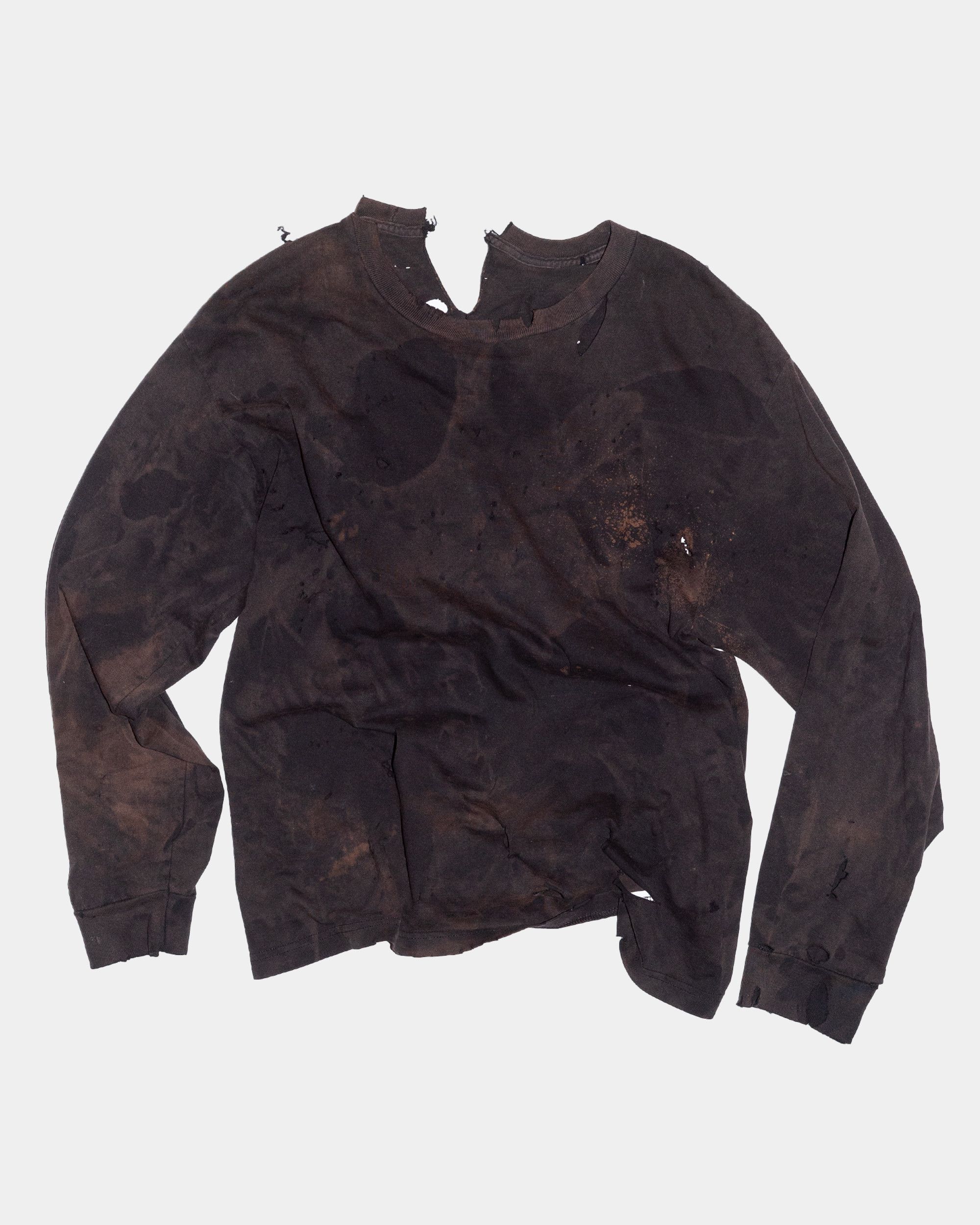 ALEXANDER DIGENOVA THRASHED BLEACHED SKATER LOGO LONGSLEEVE
