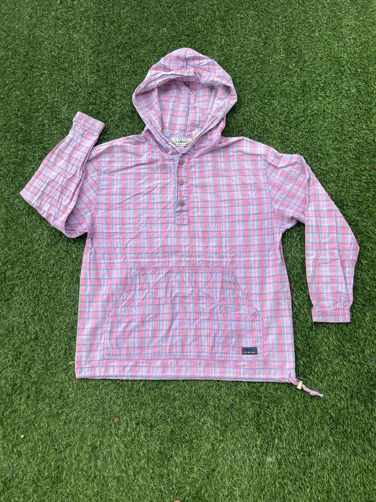 L.L. Bean L.L. BEAN HALF BUTTON CHECKERED HOODIE Size US M / EU 48-50 / 2 - 1 Thumbnail