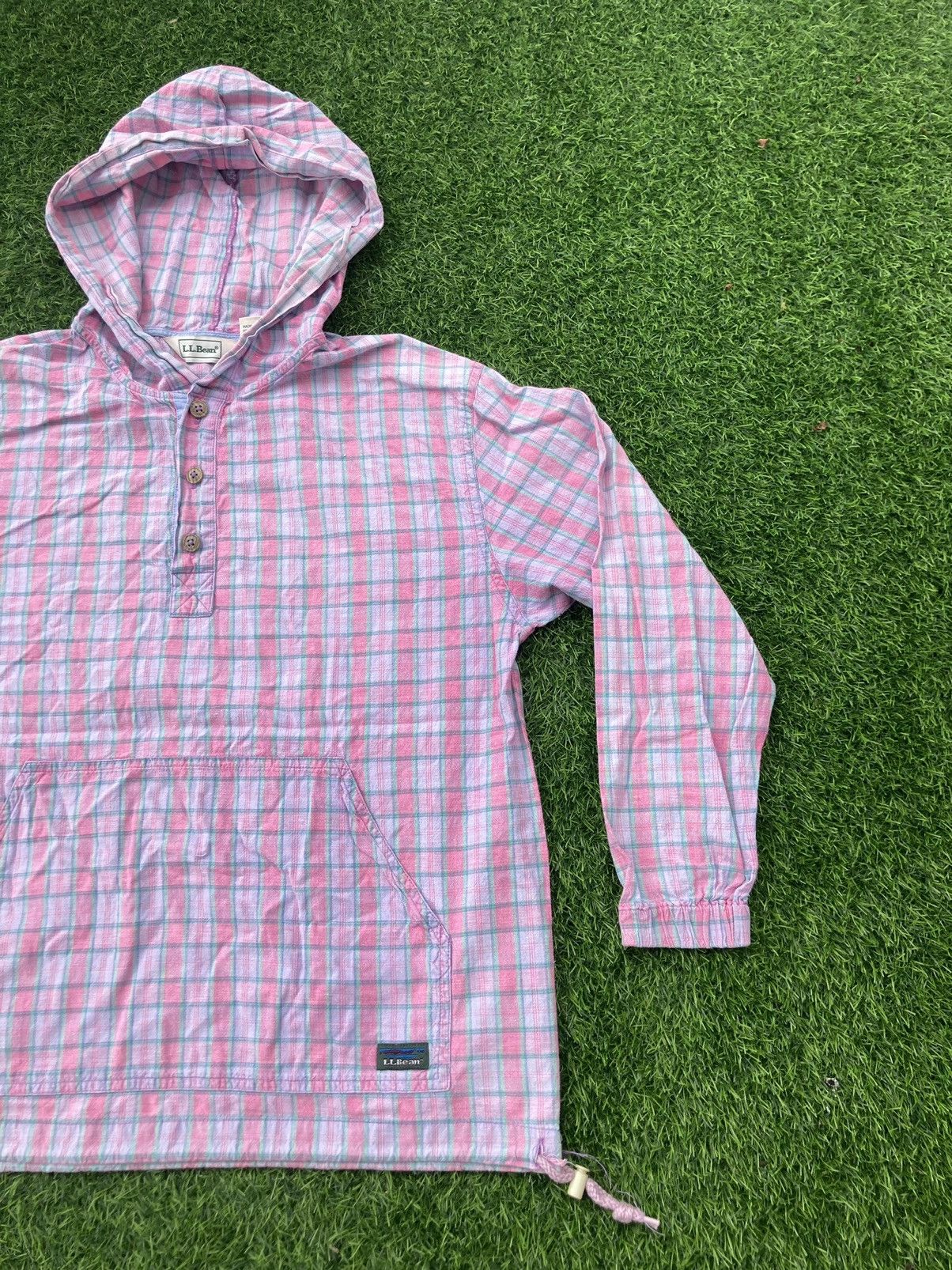 L.L. Bean L.L. BEAN HALF BUTTON CHECKERED HOODIE Size US M / EU 48-50 / 2 - 3 Thumbnail