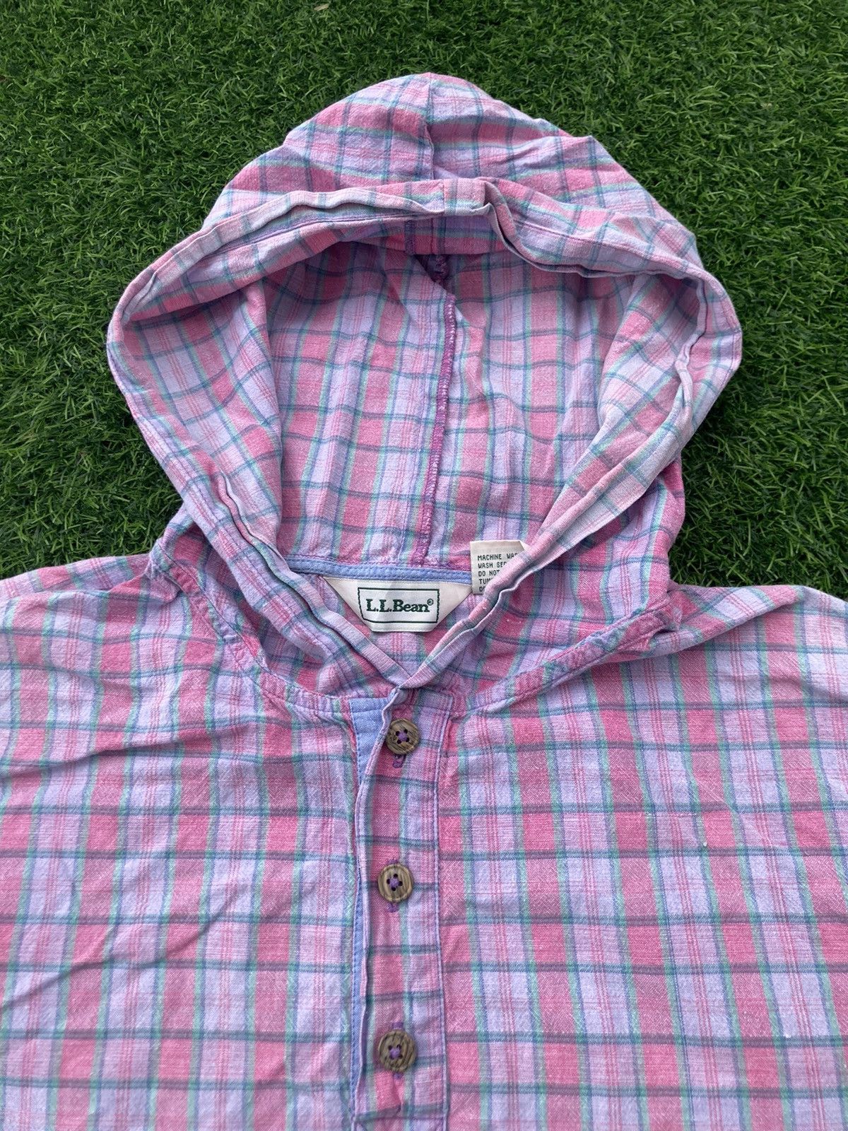 L.L. Bean L.L. BEAN HALF BUTTON CHECKERED HOODIE Size US M / EU 48-50 / 2 - 4 Thumbnail