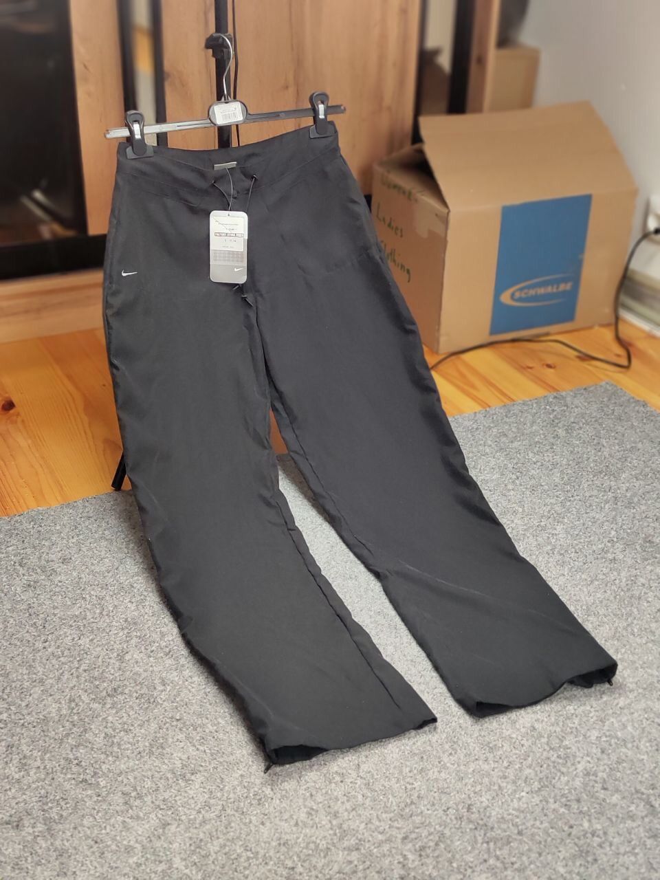 Nike NEW Vintage 90's Nike Black Hype Swoosh Track Jogger Pants Size 29" - 19 Thumbnail