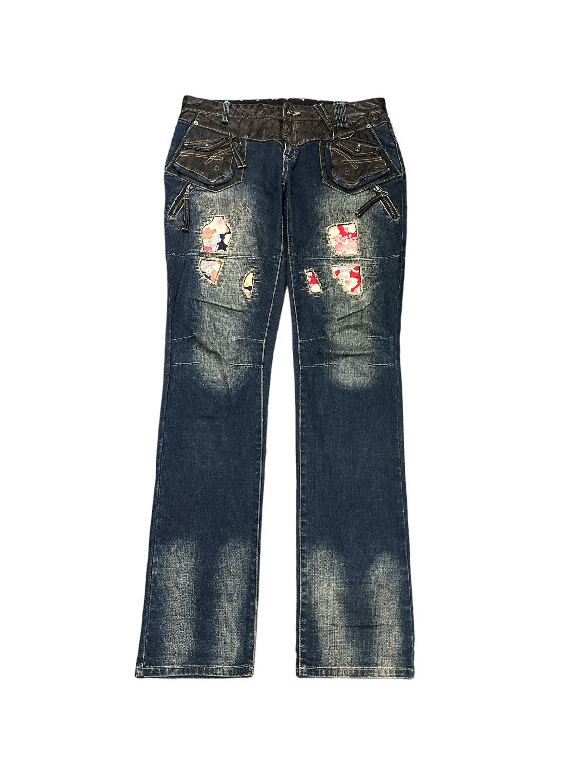 SICK‼️PPFM PATCH WORK DISTRESSED DENIM PANT