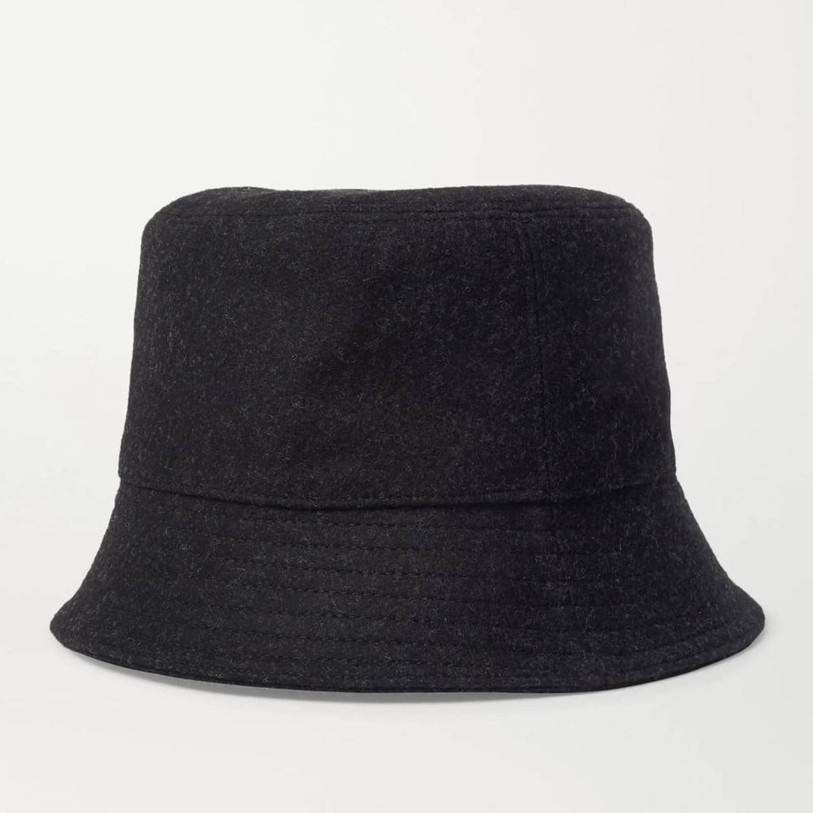logo appliqued wool felt bucket hat