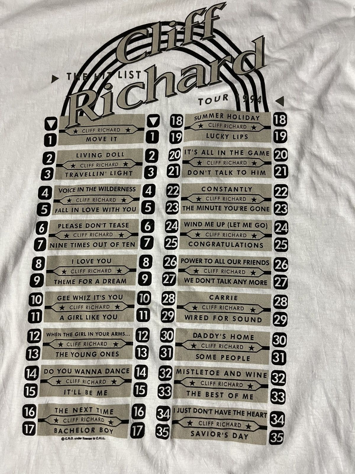 Band Tees × Vintage Cliff Richard vintage 1994 tour t-shirt Size US L / EU 52-54 / 3 - 6 Thumbnail