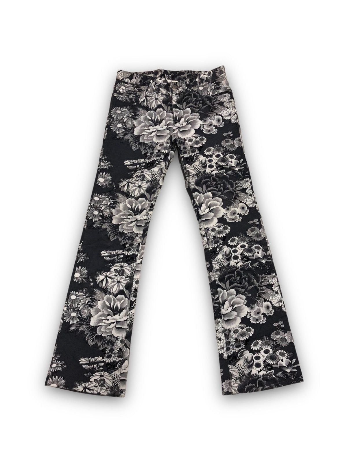 Japanese Brand Glamy Floral Design Denim Jeans Size US 30 / EU 46 - 1 Thumbnail