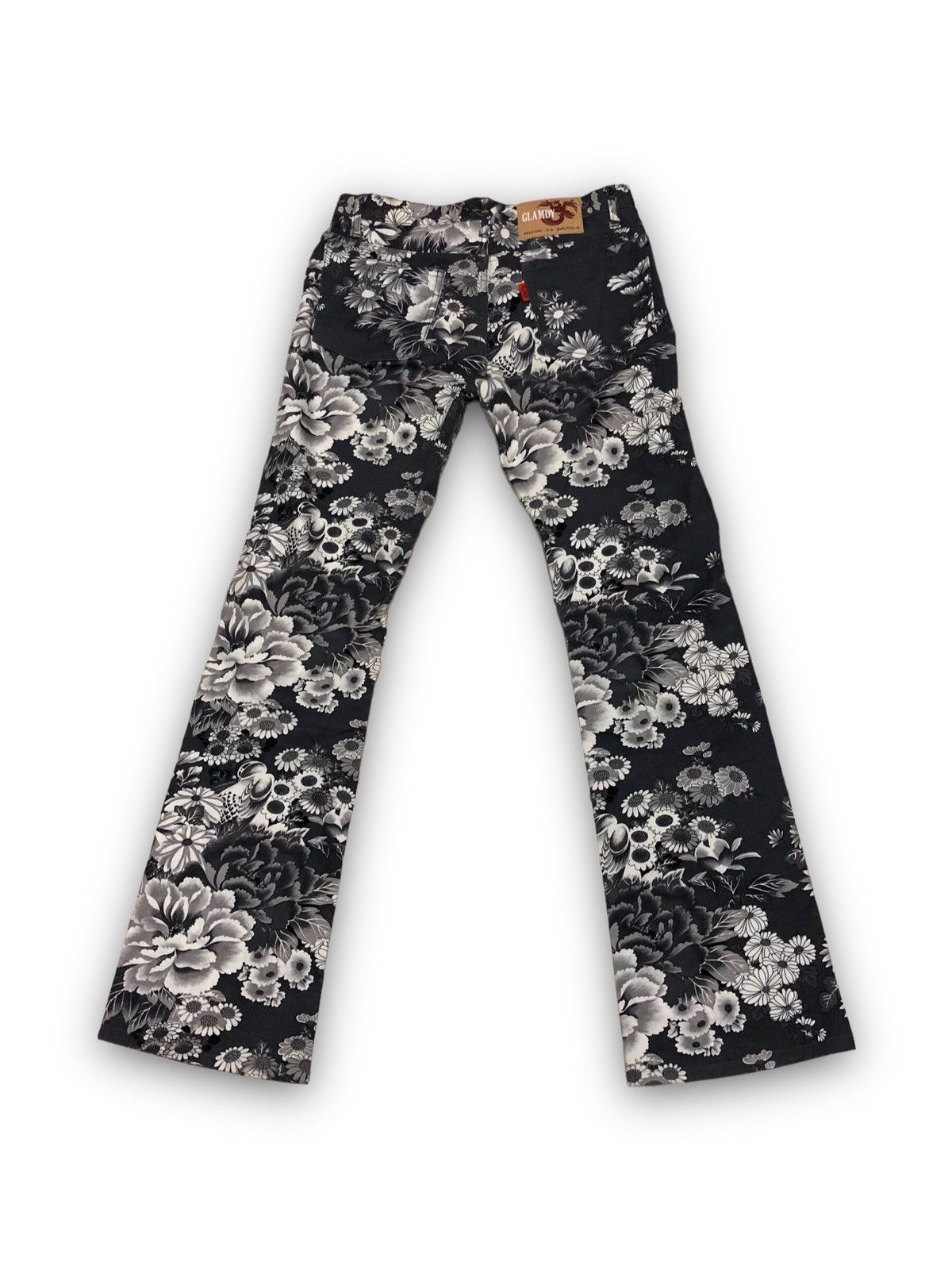 Japanese Brand Glamy Floral Design Denim Jeans Size US 30 / EU 46 - 2 Thumbnail