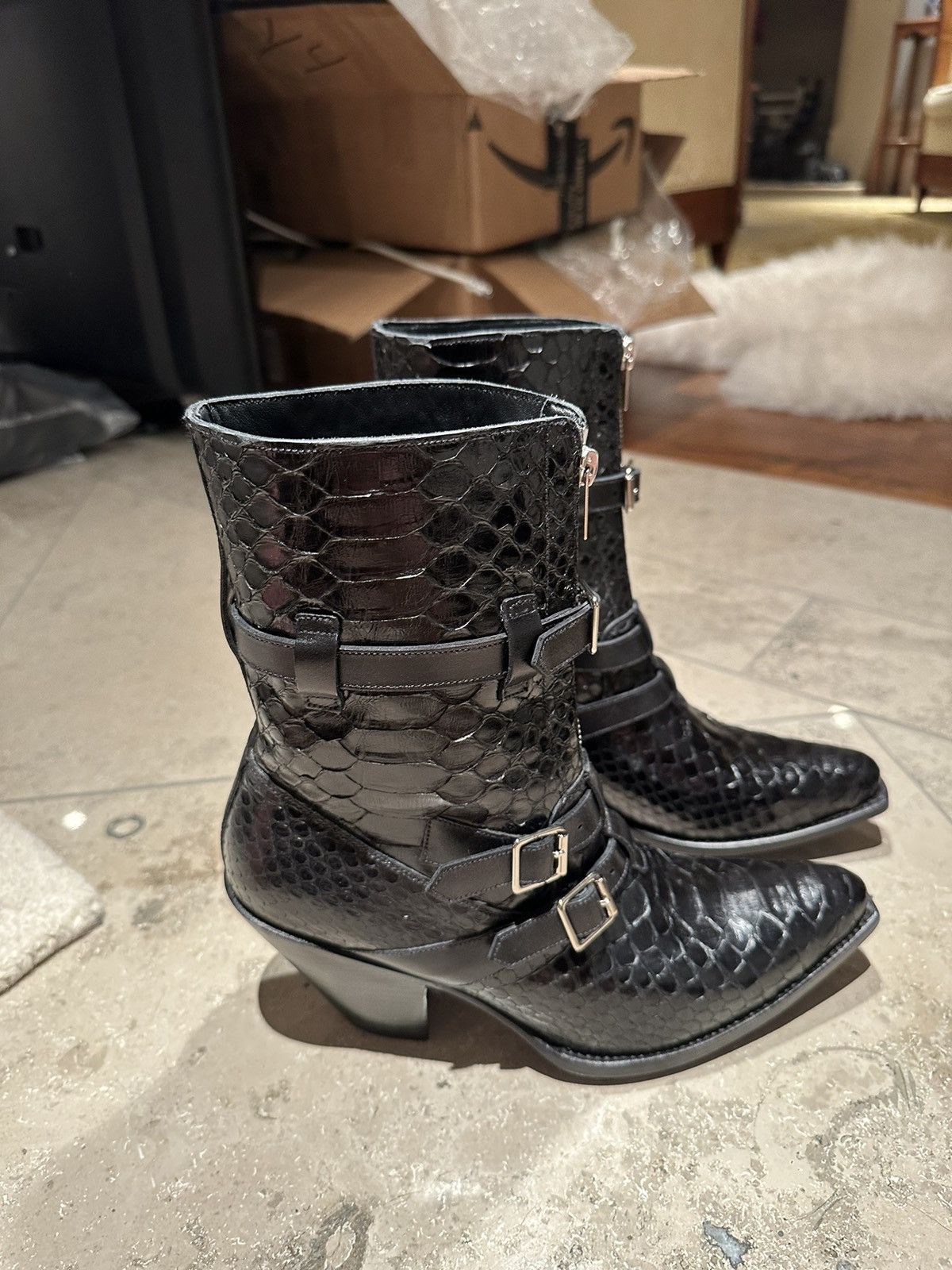 Celine SS19 Grail 😍 Celine python leather Berlin boots Size US 9 / IT 39 - 8 Thumbnail