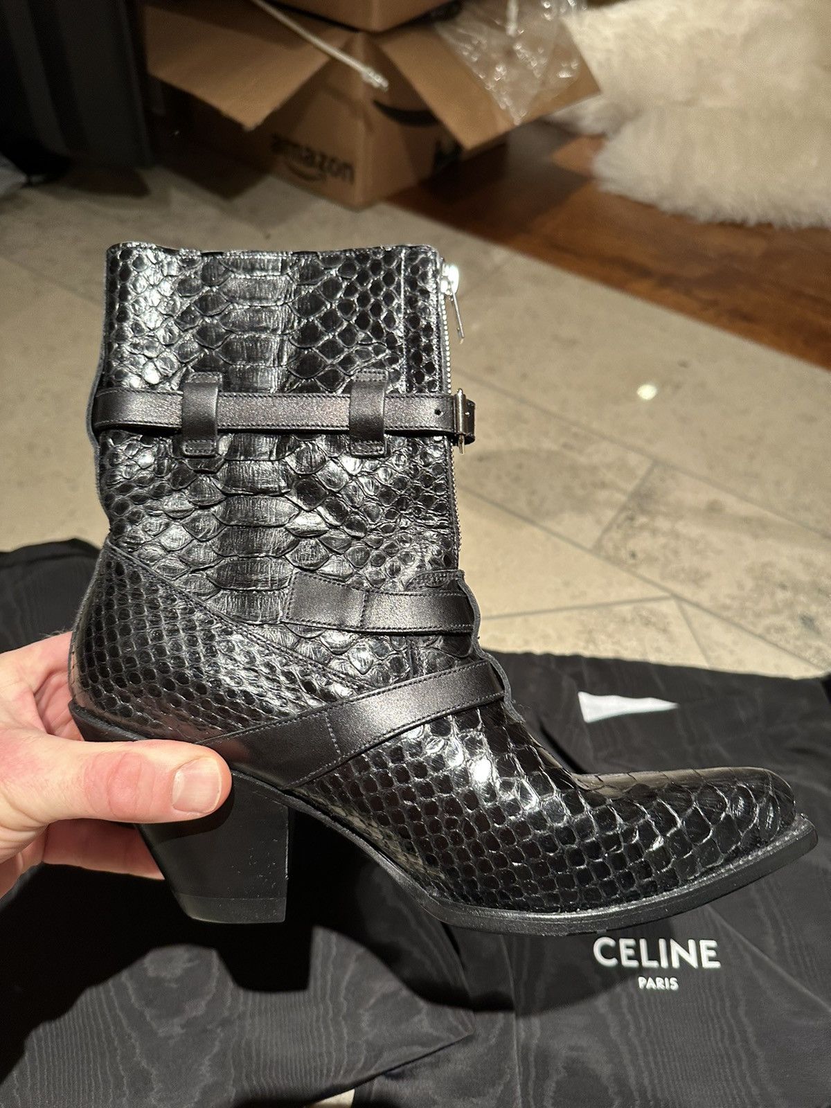 Celine SS19 Grail 😍 Celine python leather Berlin boots Size US 9 / IT 39 - 19 Thumbnail