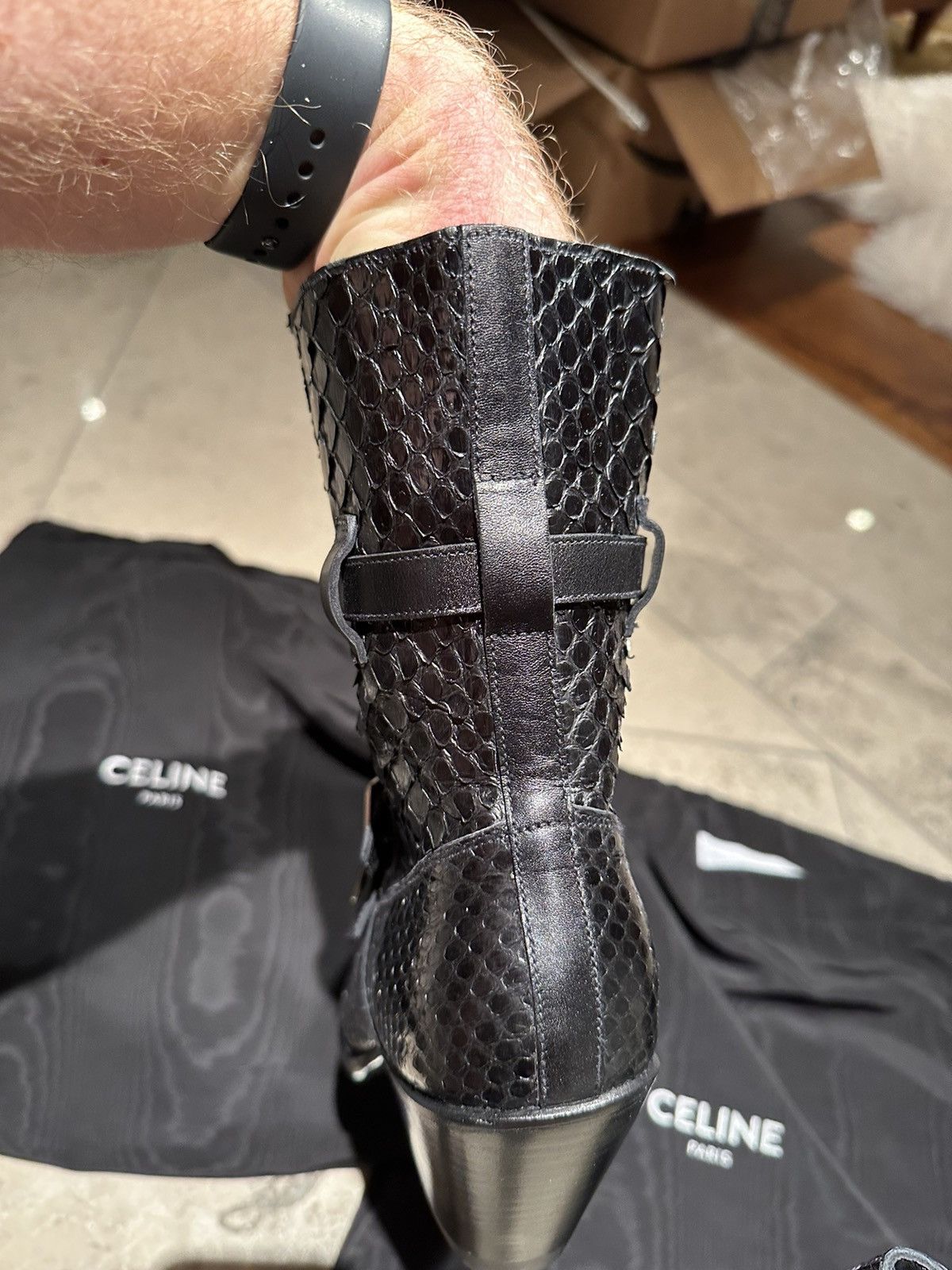 Celine SS19 Grail 😍 Celine python leather Berlin boots Size US 9 / IT 39 - 16 Thumbnail