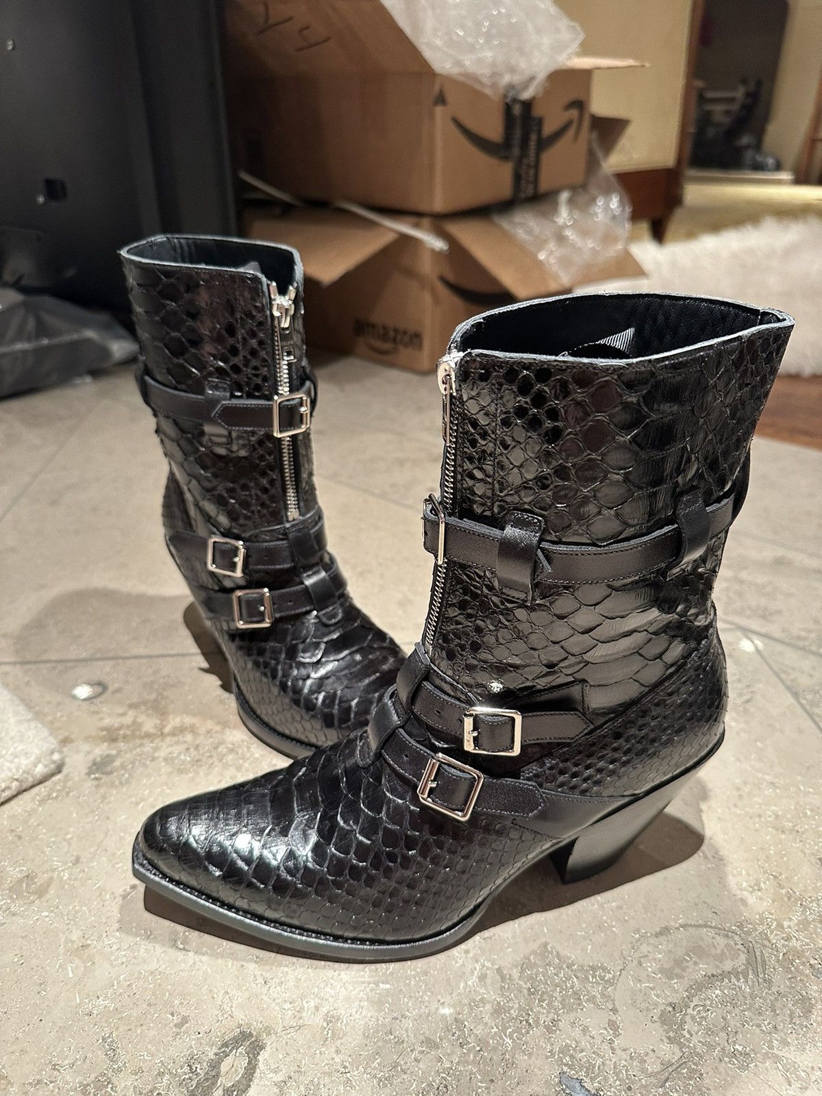 Celine SS19 Grail 😍 Celine python leather Berlin boots Size US 9 / IT 39 - 4 Thumbnail