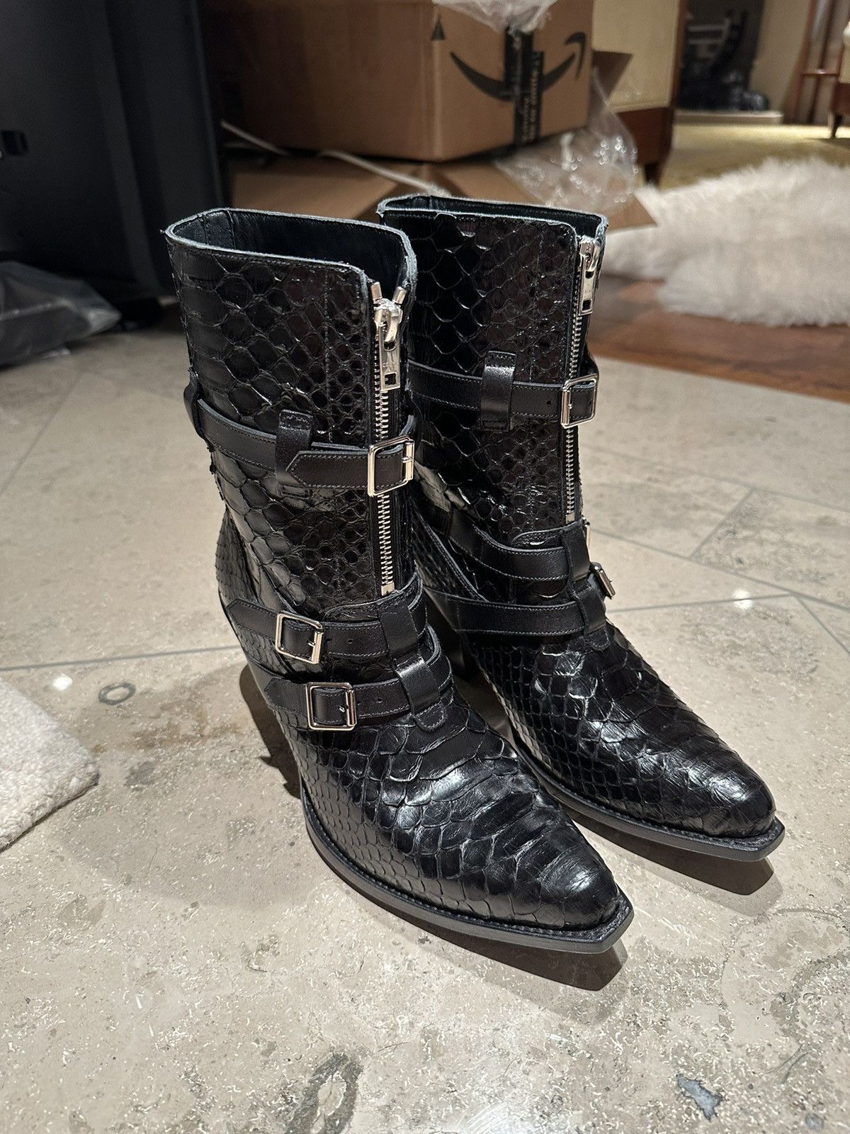 Celine SS19 Grail 😍 Celine python leather Berlin boots Size US 9 / IT 39 - 9 Thumbnail