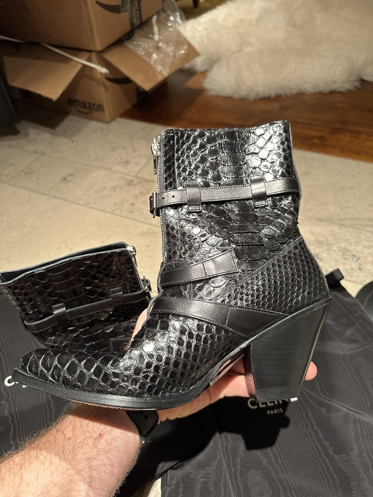Celine SS19 Grail 😍 Celine python leather Berlin boots Size US 9 / IT 39 - 24 Thumbnail