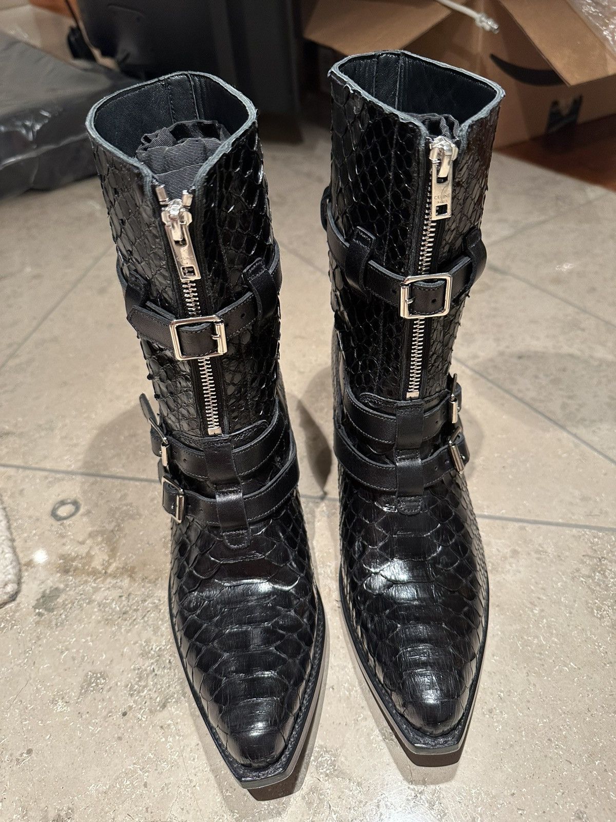 Celine SS19 Grail 😍 Celine python leather Berlin boots Size US 9 / IT 39 - 5 Thumbnail