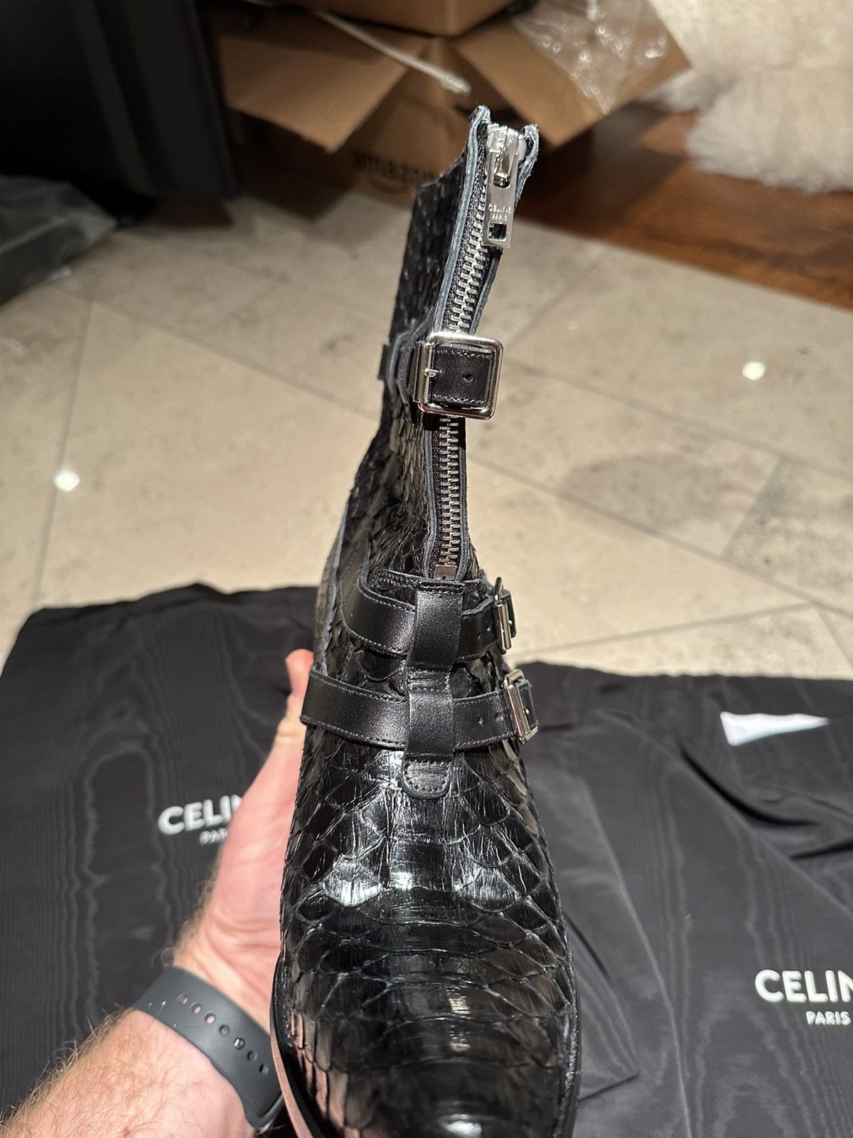 Celine SS19 Grail 😍 Celine python leather Berlin boots Size US 9 / IT 39 - 18 Thumbnail