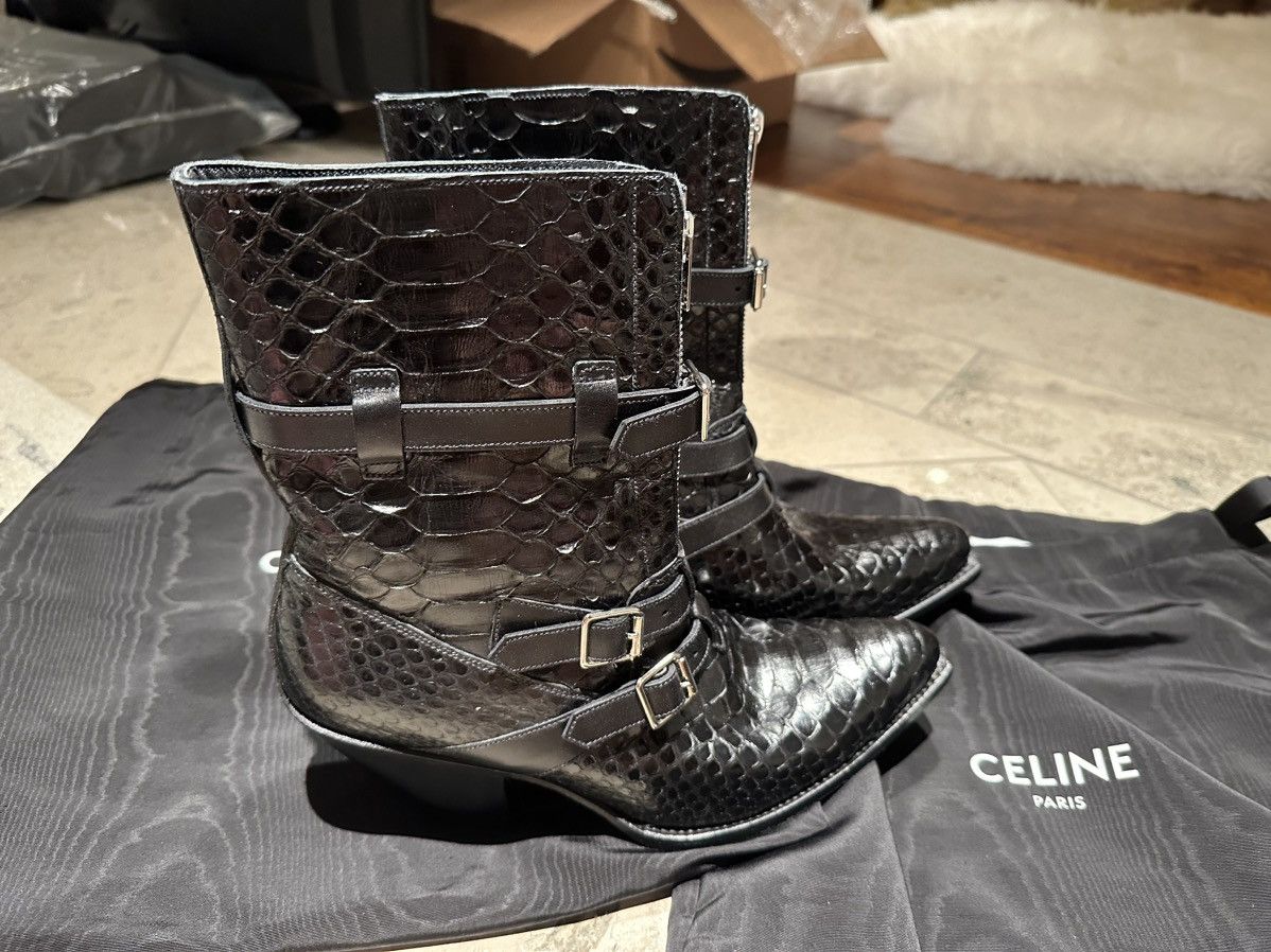 Celine SS19 Grail 😍 Celine python leather Berlin boots Size US 9 / IT 39 - 2 Thumbnail
