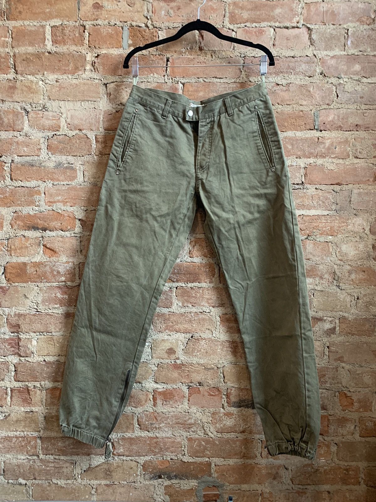 Bottega Veneta Bottega Veneta Green Twill Jogger Pant Size US 31 - 1 Thumbnail