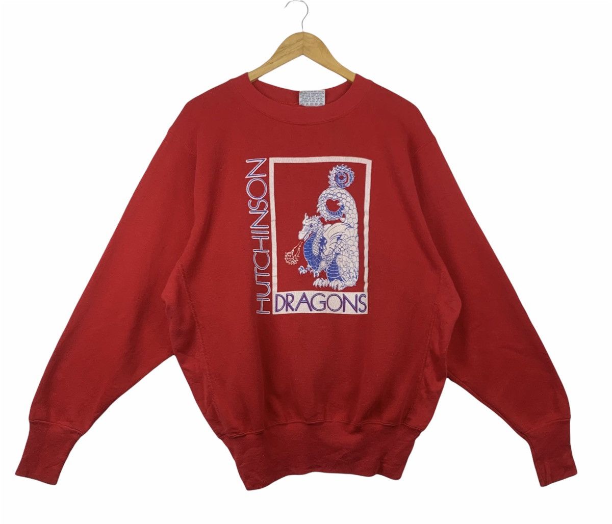 Japanese Brand VINTAGE HUTCHINSON BLUE DRAGON COLLEGE COMMUNITY SWEATSHIRT Size US XL / EU 56 / 4 - 1 Thumbnail