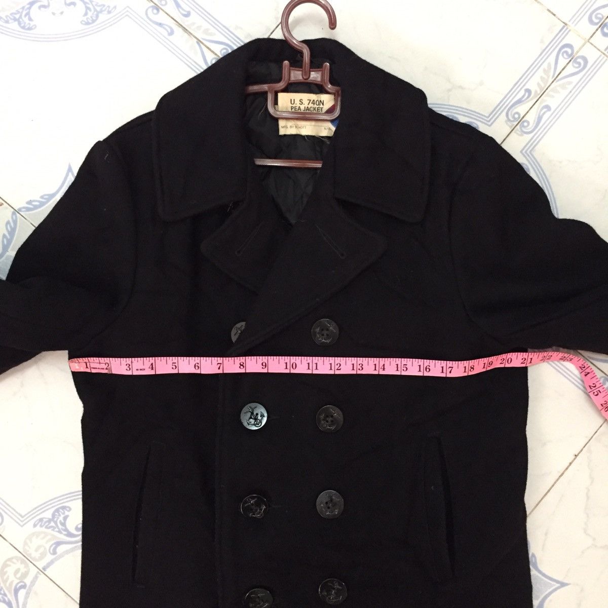 Schott U.S.740N Pea Jacket Double Collar Mfg by Schott Made in Usa Size US M / EU 48-50 / 2 - 17 Thumbnail