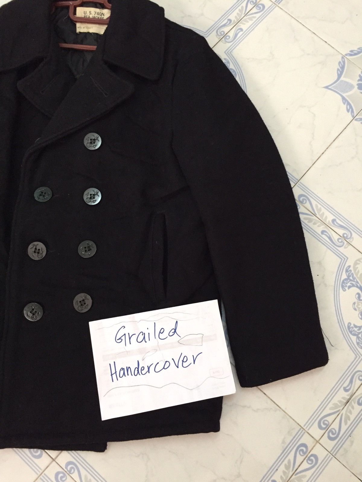 Schott U.S.740N Pea Jacket Double Collar Mfg by Schott Made in Usa Size US M / EU 48-50 / 2 - 12 Thumbnail