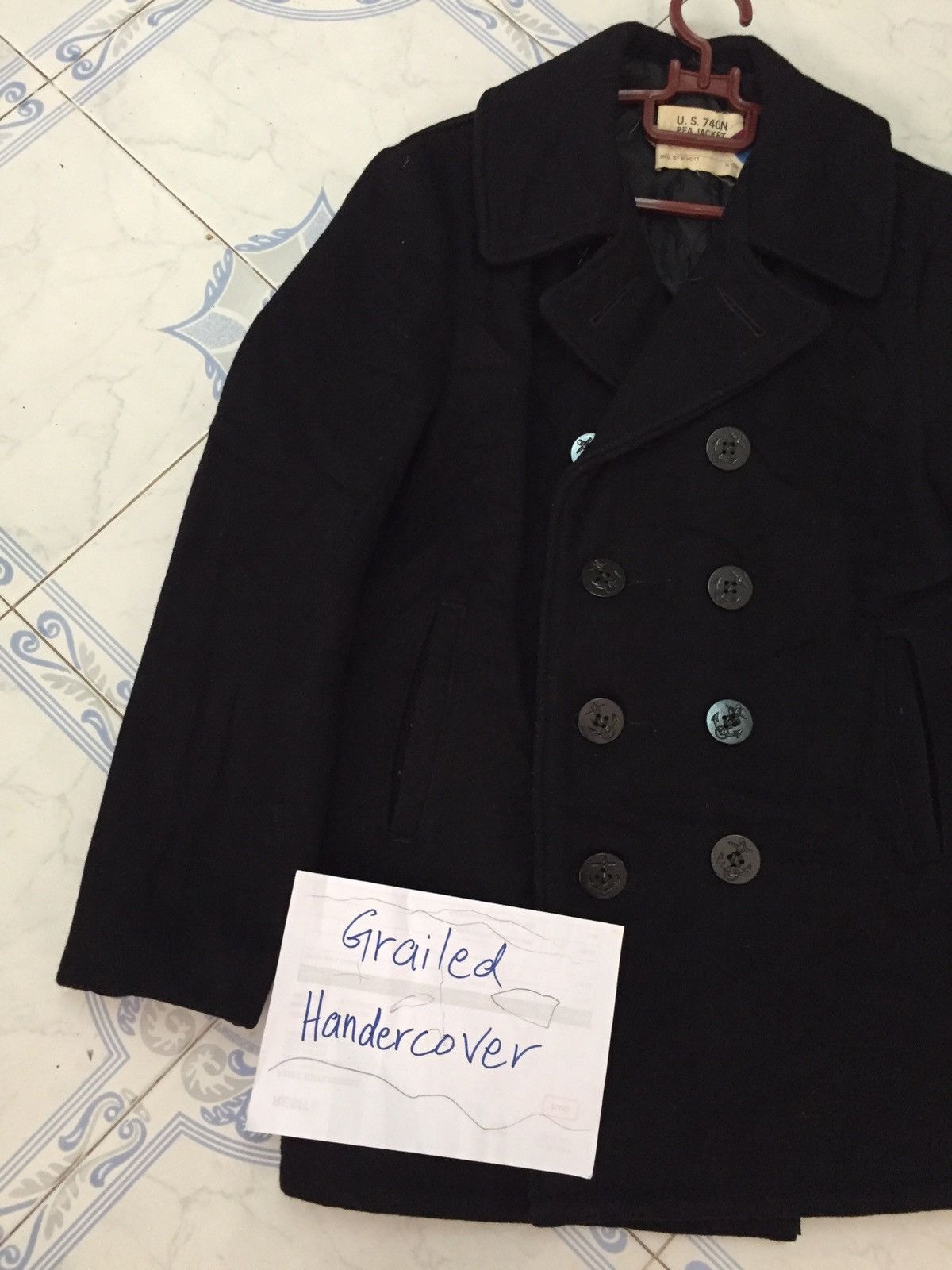 Schott U.S.740N Pea Jacket Double Collar Mfg by Schott Made in Usa Size US M / EU 48-50 / 2 - 13 Thumbnail