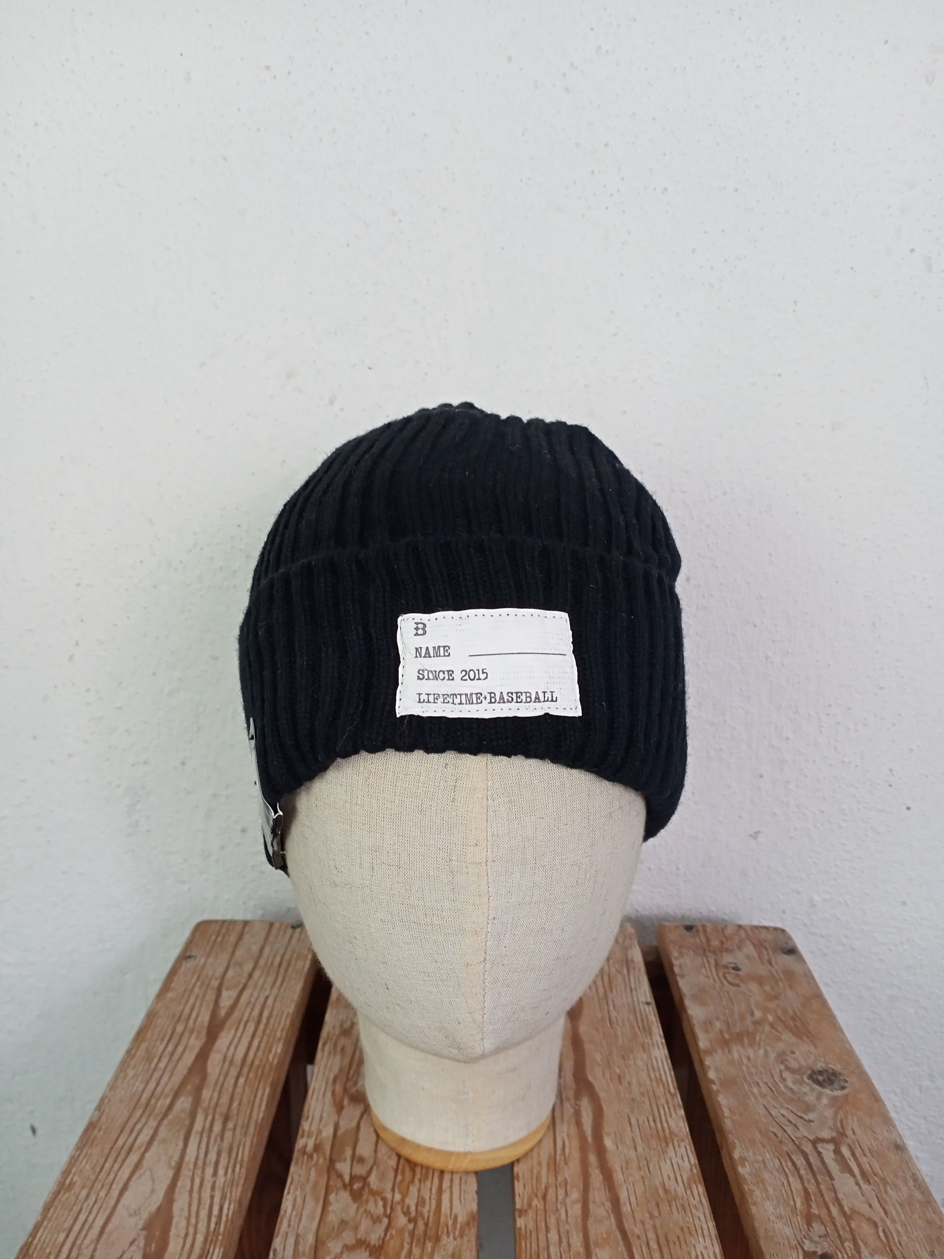 image of New Era Military Knit Baysta Black Beanie Hat, Men's