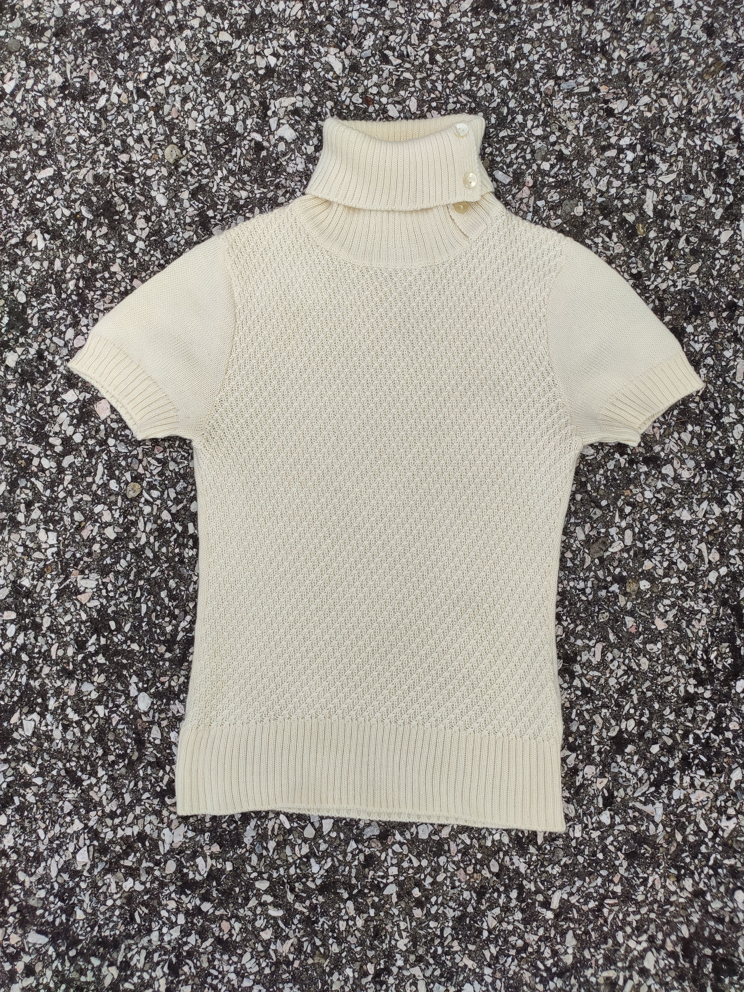 Japanese Brand 22 OCTOBRE Turtle Neck Short Sleeve Knit Size S / US 4 / IT 40 - 1 Thumbnail