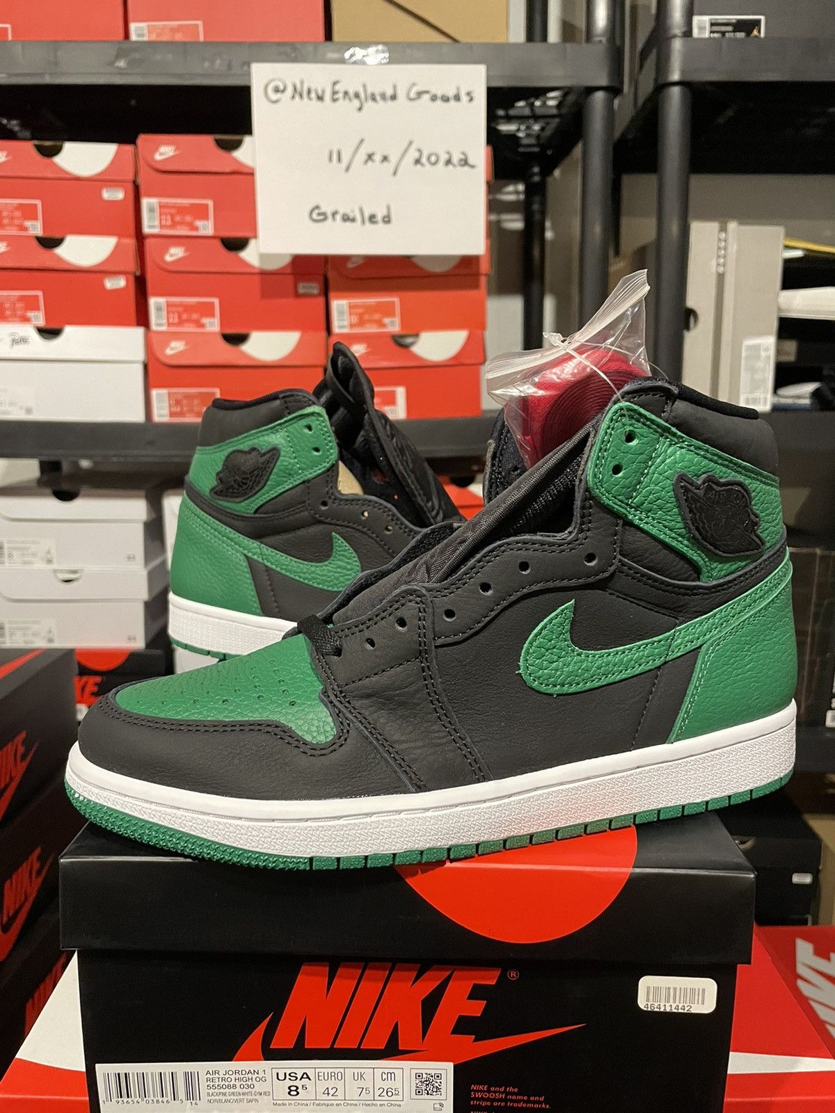 Nike Jordan 1 Retro High Pine Green Black | Grailed