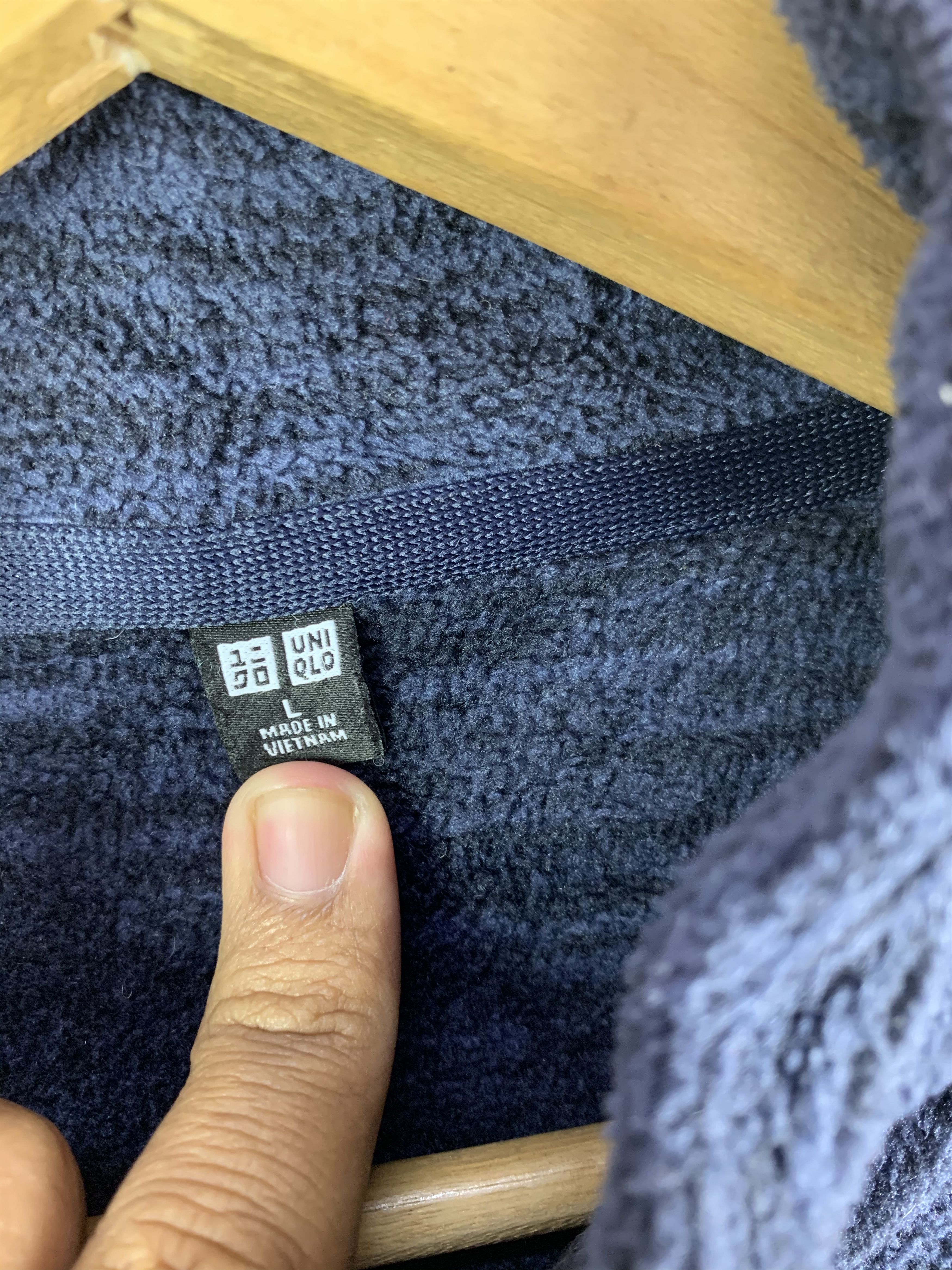 Japanese Brand ❄️Uniqlo Navy Plain Two Tone Fleece Jacket Size US L / EU 52-54 / 3 - 5 Thumbnail