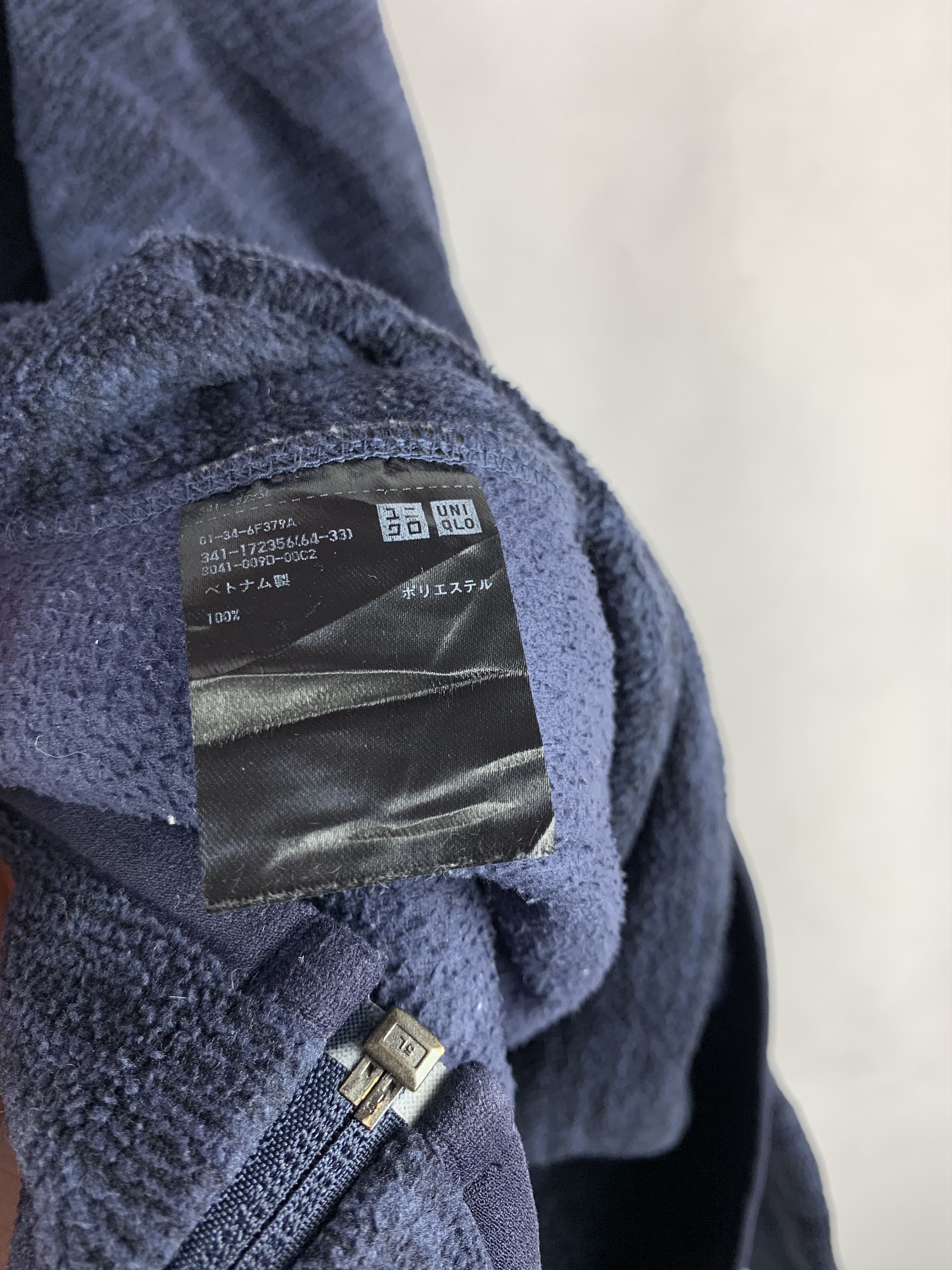 Japanese Brand ❄️Uniqlo Navy Plain Two Tone Fleece Jacket Size US L / EU 52-54 / 3 - 4 Thumbnail