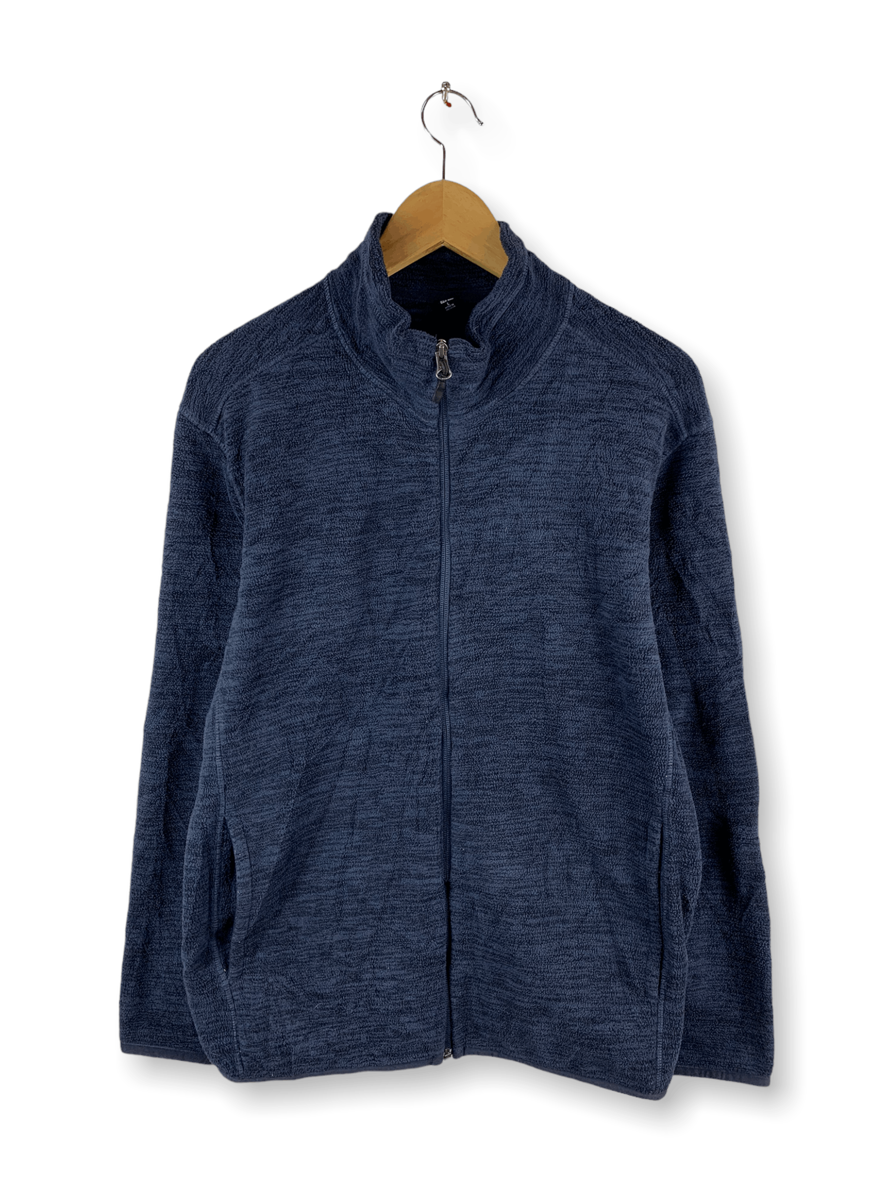 Japanese Brand ❄️Uniqlo Navy Plain Two Tone Fleece Jacket Size US L / EU 52-54 / 3 - 1 Thumbnail