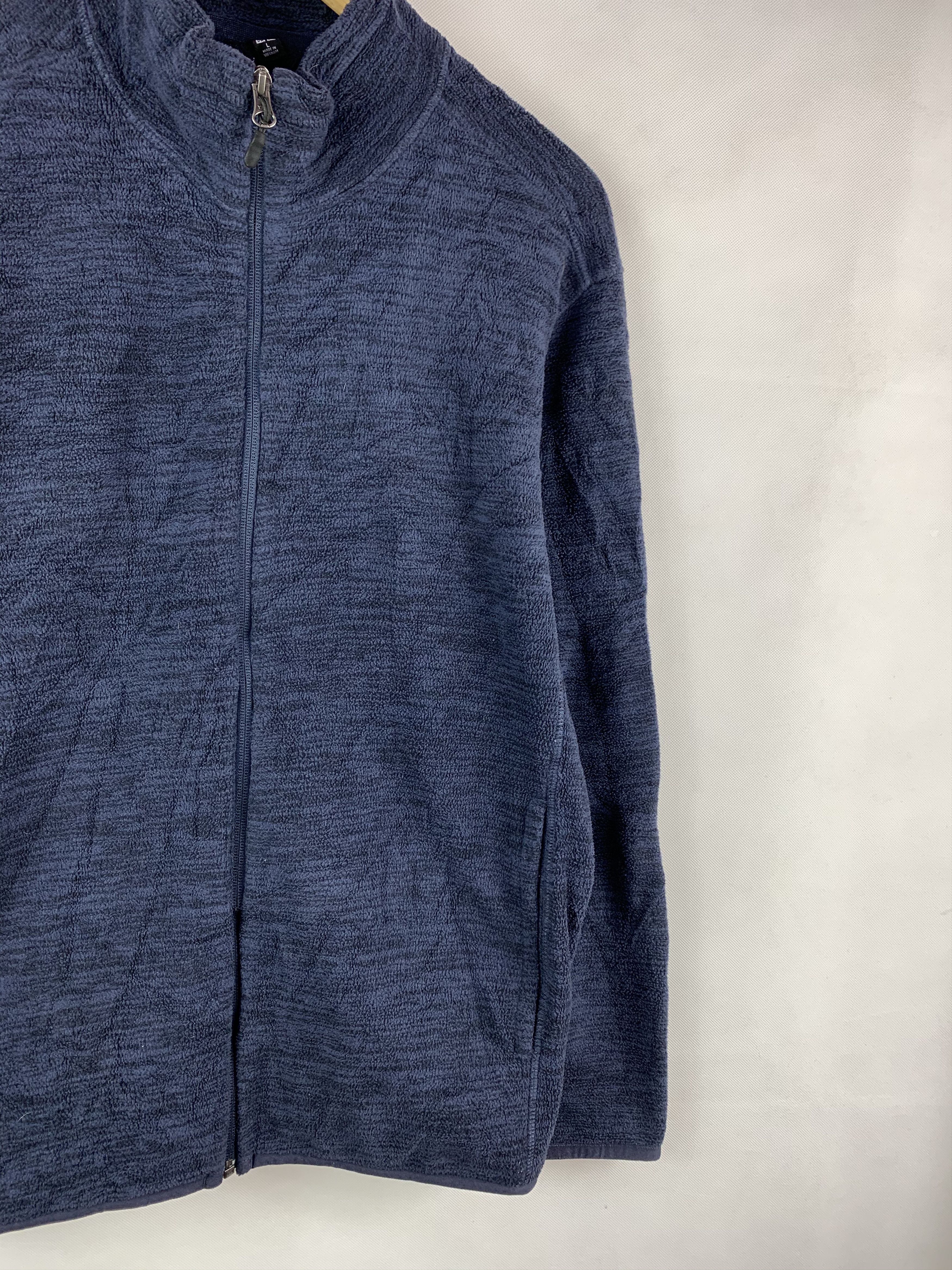 Japanese Brand ❄️Uniqlo Navy Plain Two Tone Fleece Jacket Size US L / EU 52-54 / 3 - 3 Thumbnail