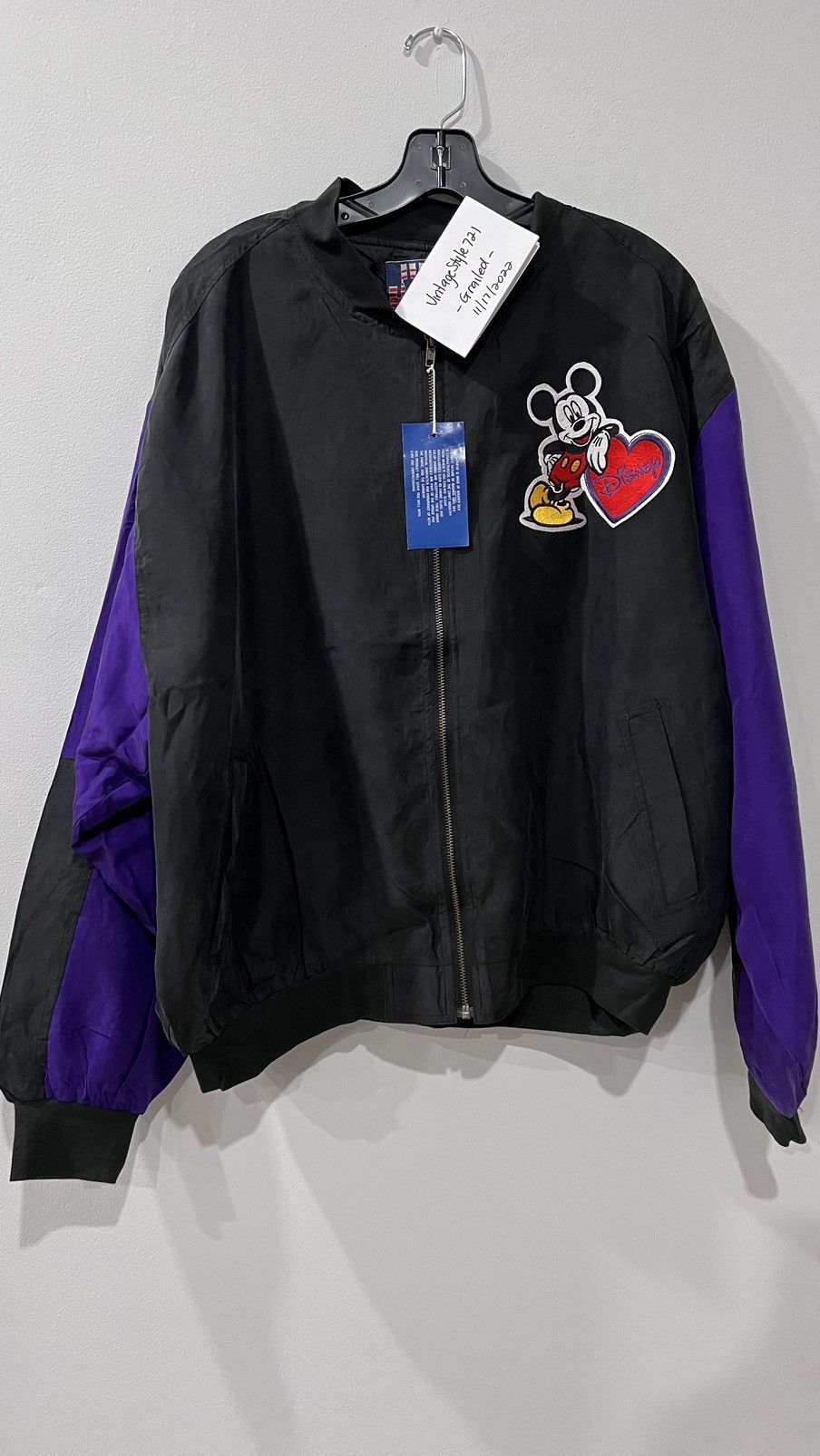 image of New VTG Jeff Hamilton Disney Jacket Size XL Mickey Mouse in Black/Purple, Men's