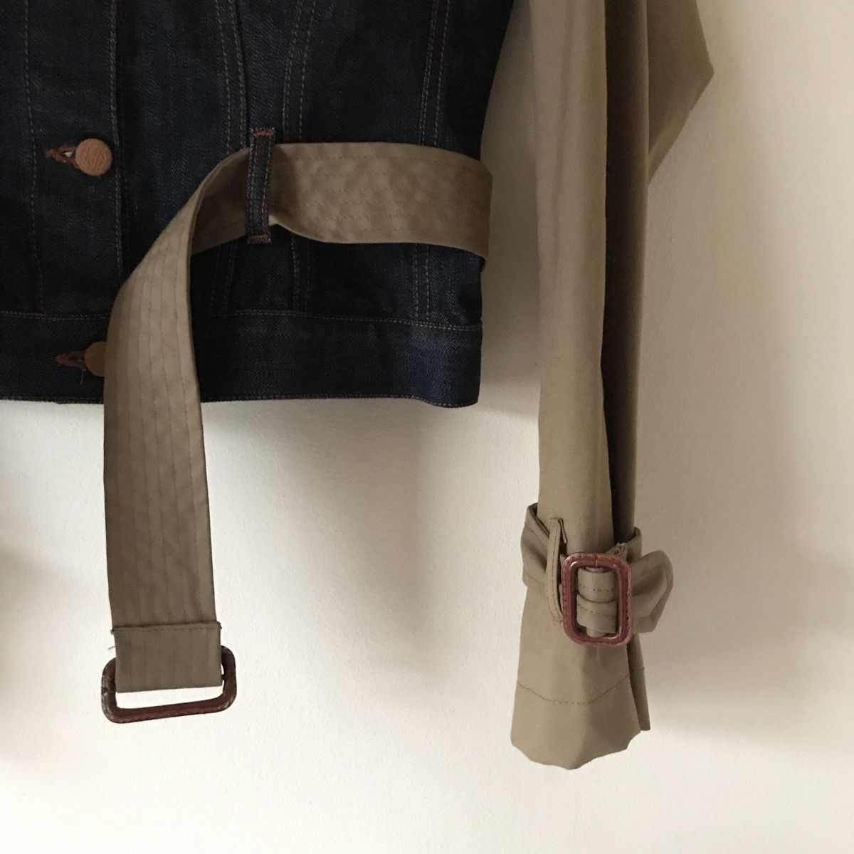 Jean Paul Gaultier Rare Hybrid Denim Trench Jacket Size US XS / EU 42 / 0 - 4 Thumbnail