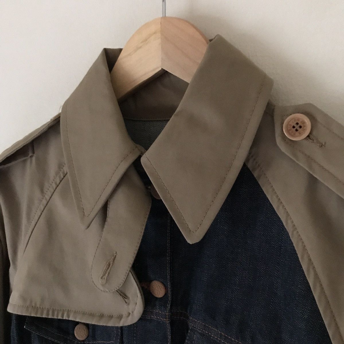 Jean Paul Gaultier Rare Hybrid Denim Trench Jacket Size US XS / EU 42 / 0 - 6 Thumbnail