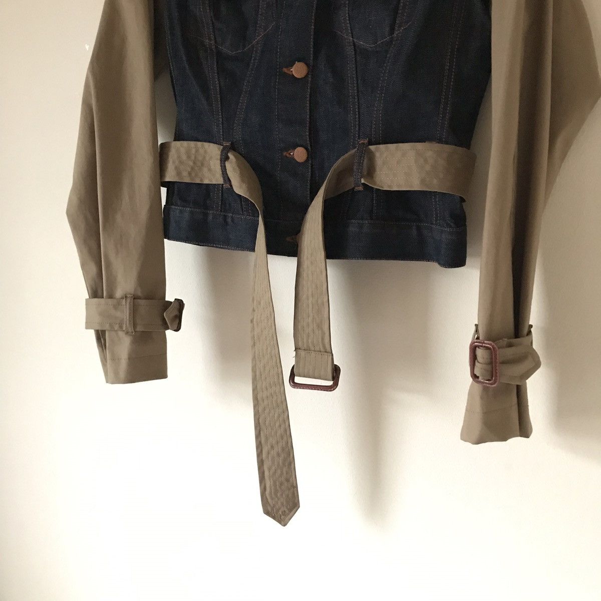 Jean Paul Gaultier Rare Hybrid Denim Trench Jacket Size US XS / EU 42 / 0 - 3 Thumbnail