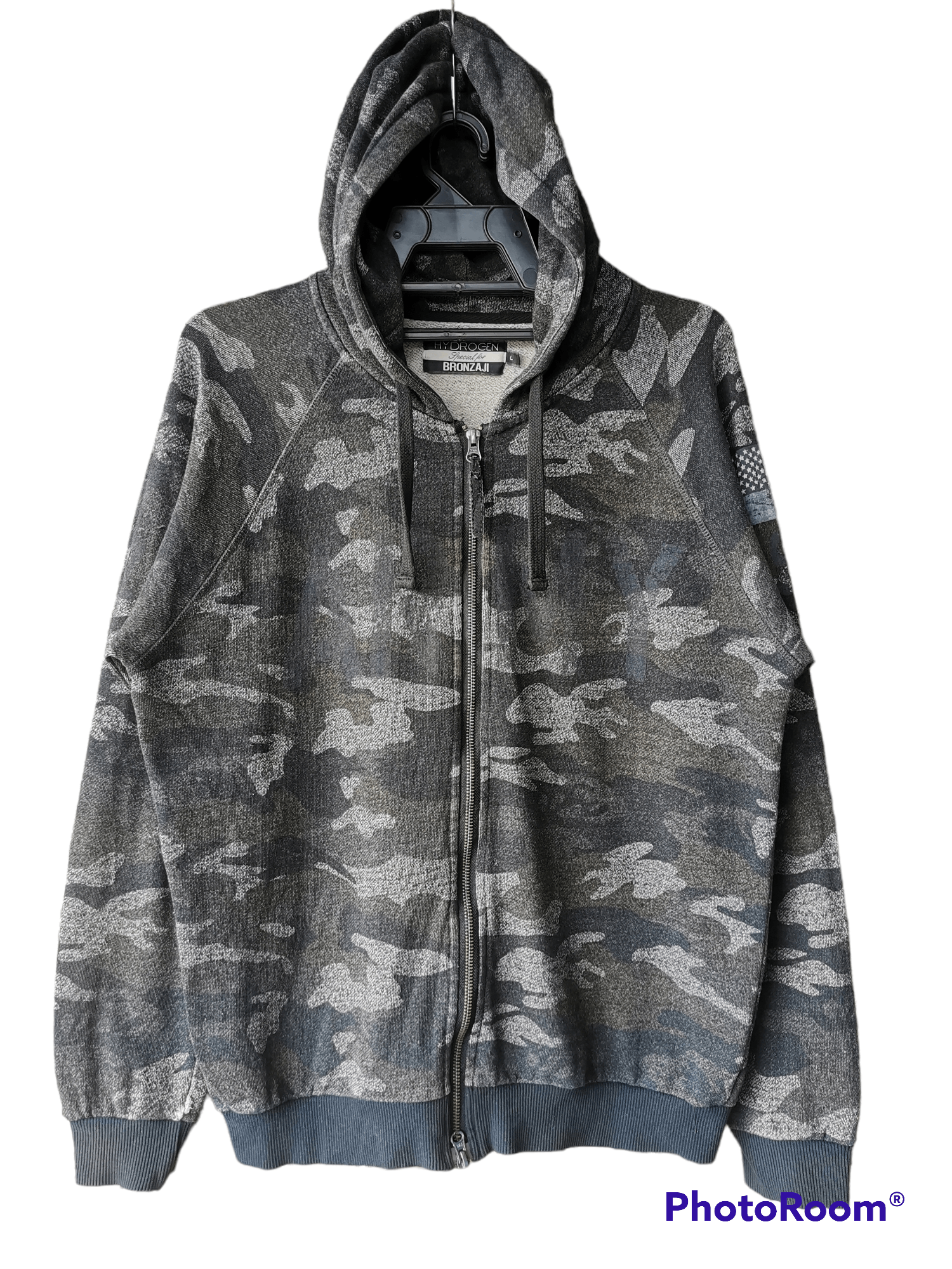 HYDROGEN Hydrogen Special For Bronzaji Zip Up Camo Hoodie Size US L / EU 52-54 / 3 - 1 Thumbnail