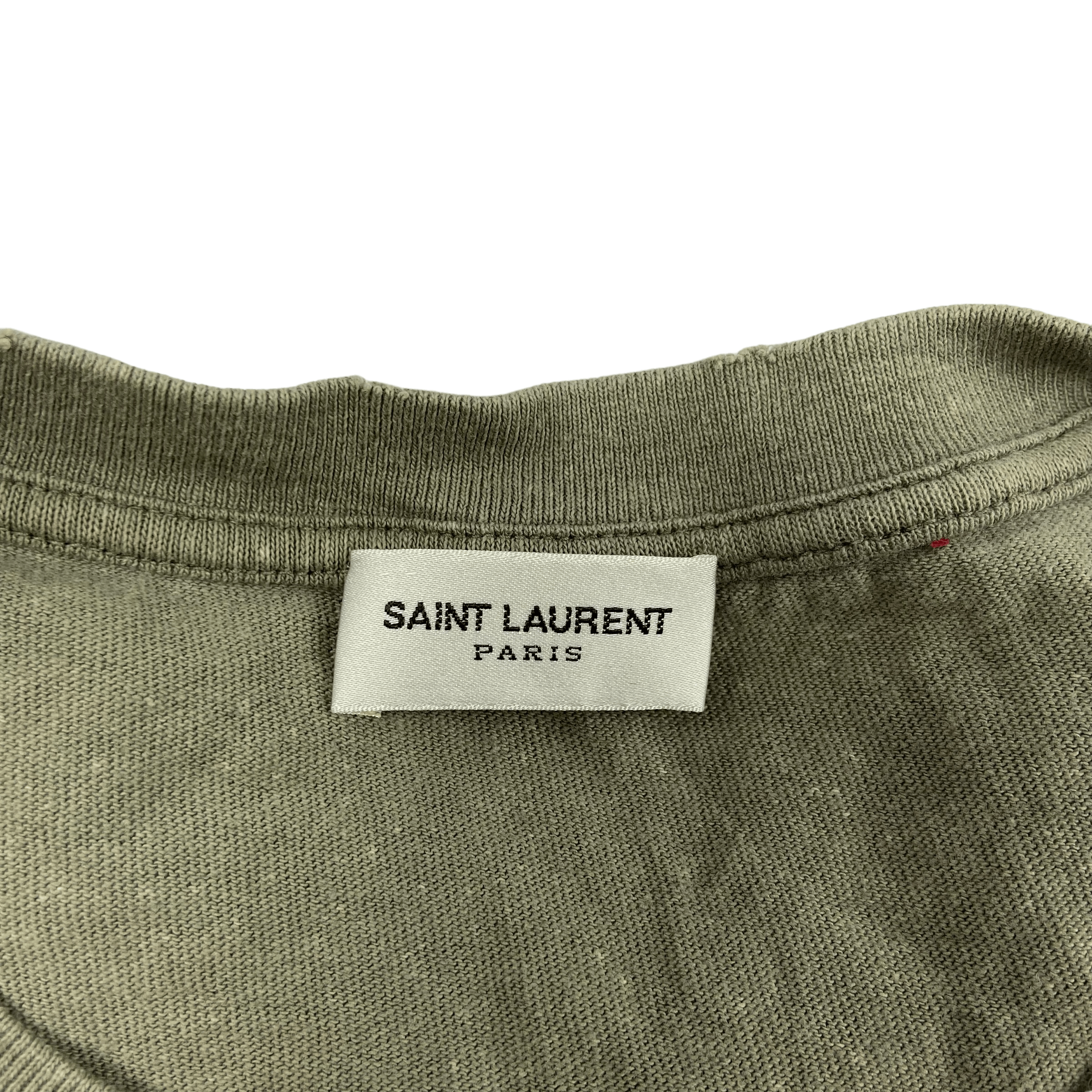 Saint Laurent Paris Saint Laurent Distressed Logo Tee Size US S / EU 44-46 / 1 - 5 Thumbnail