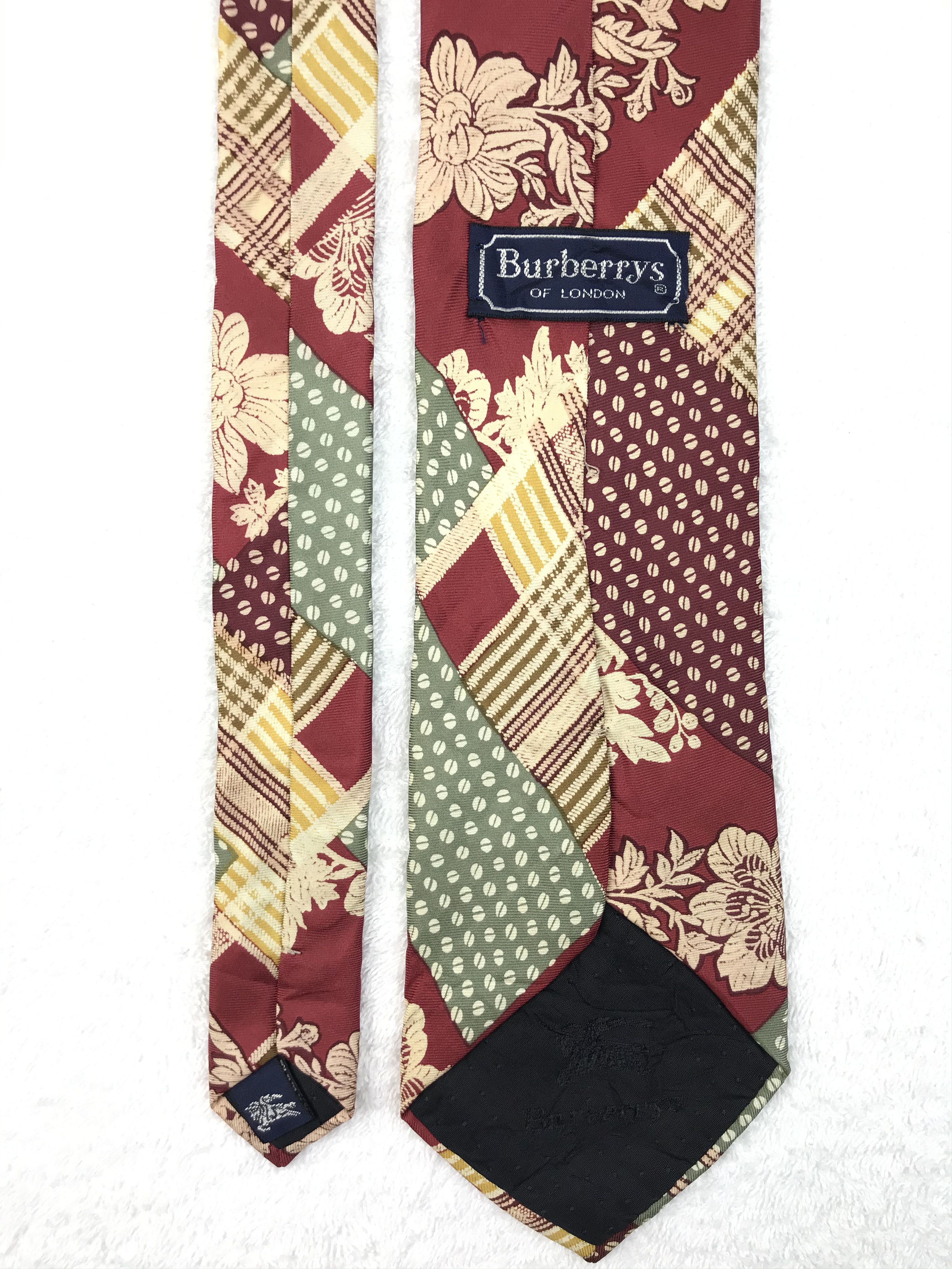Burberry × Designer × Vintage B101 Vintage Burberry Neck Tie Pure Silk Classic Art Design Size ONE SIZE - 3 Thumbnail