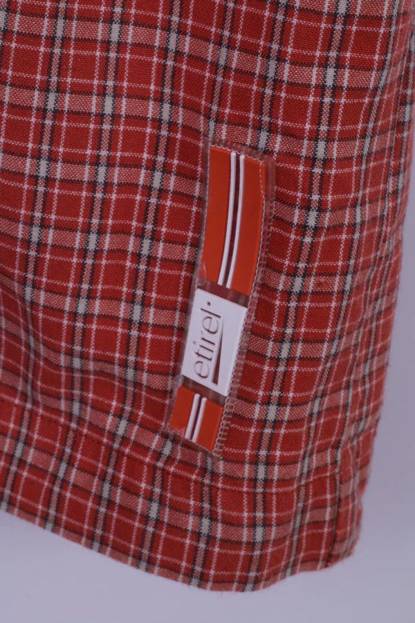Vintage Etirel Men L Casual Shirt Orange Check Outdoor 6179 Size US L / EU 52-54 / 3 - 3 Thumbnail