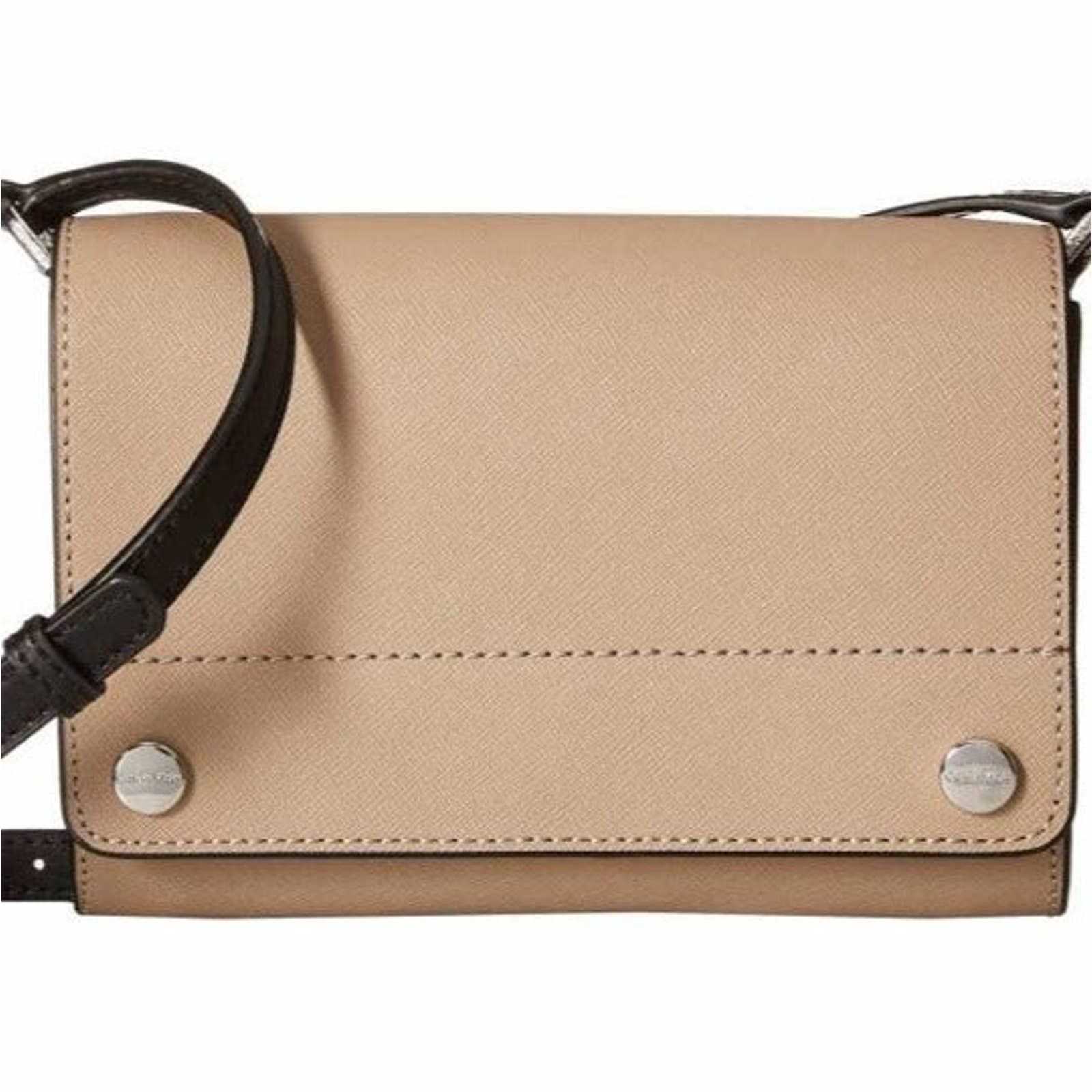 H53 Calvin Klein Susan Saffiano Leather Crossbody Handbag