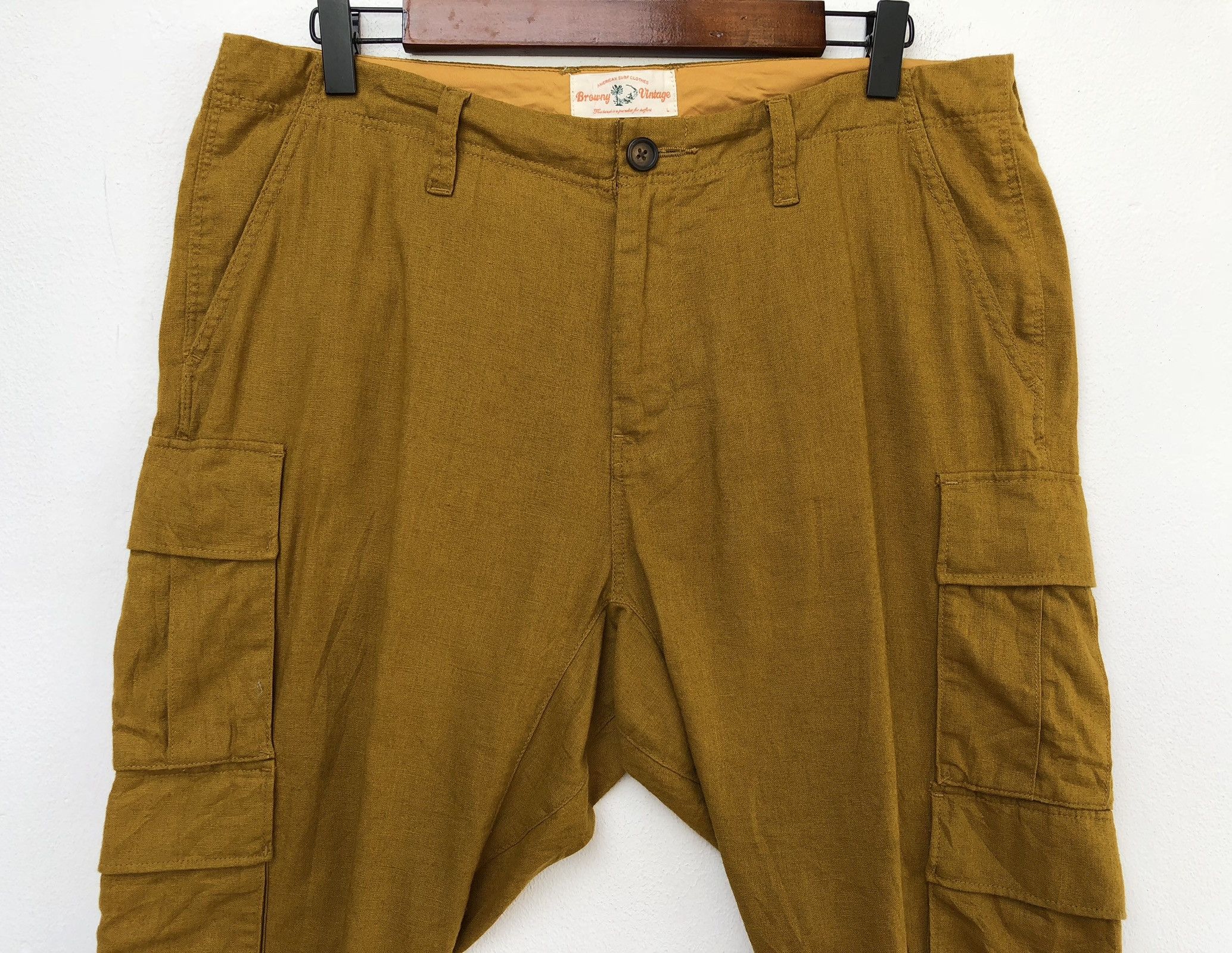 Designer × Japanese Brand BROWNY VINTAGE DOUBLE SIDE POCKET LINEN 3/4 TROUSERS Size US 34 / EU 50 - 2 Thumbnail