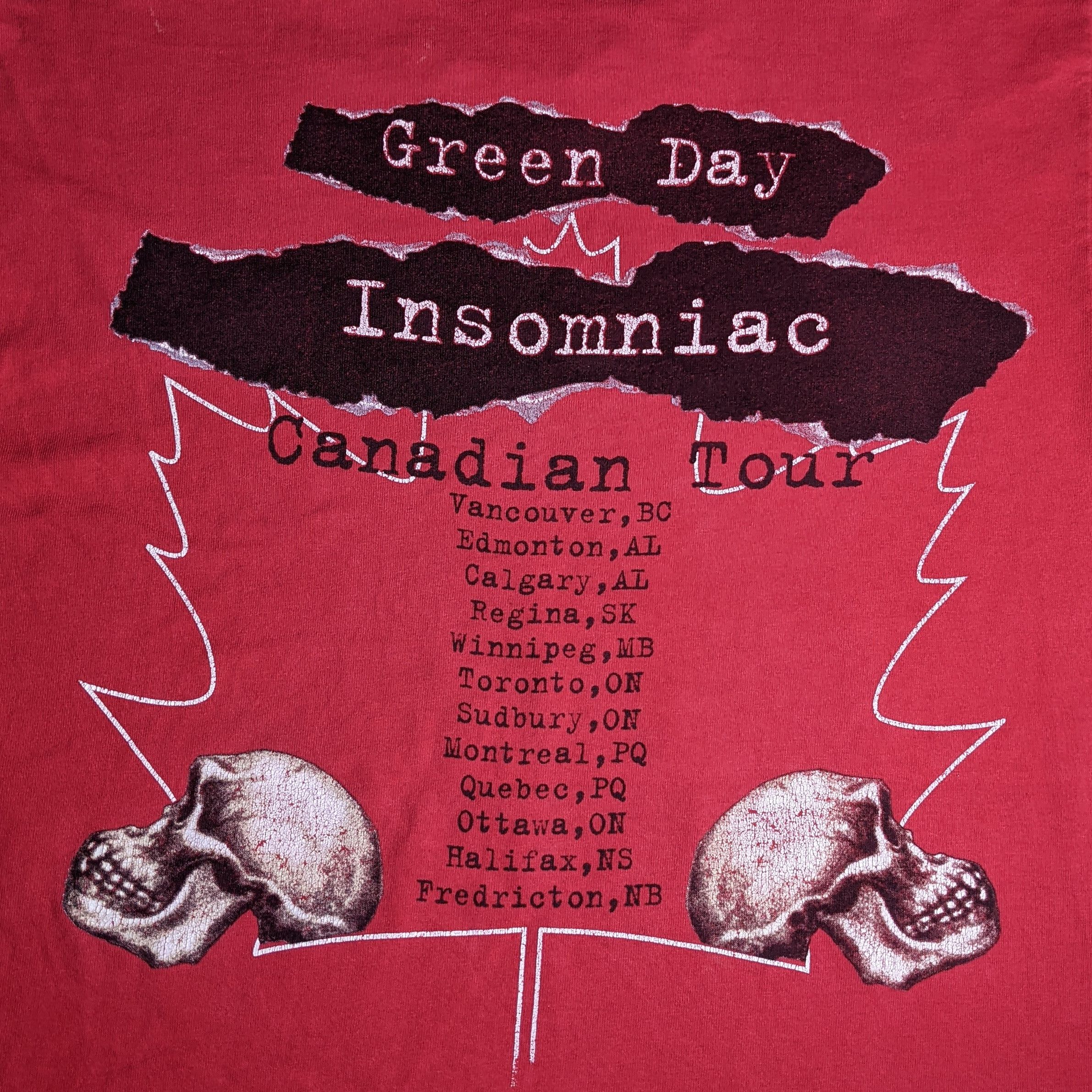 Band Tees × Vintage vintage 1994 GREEN DAY insomniac canadian tour t-shirts Size US L / EU 52-54 / 3 - 4 Thumbnail