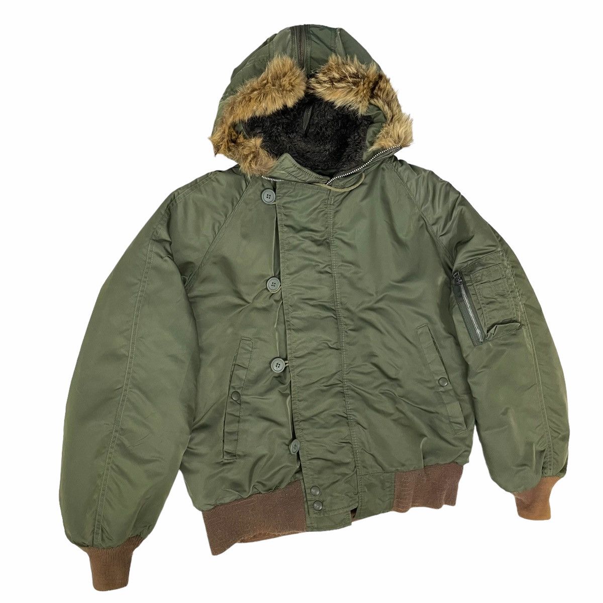 I. Spiewak And Sons × Vintage 💥 I. Spiewax Military Usa Fur Hoodie Bomber Jacket Size US L / EU 52-54 / 3 - 3 Thumbnail