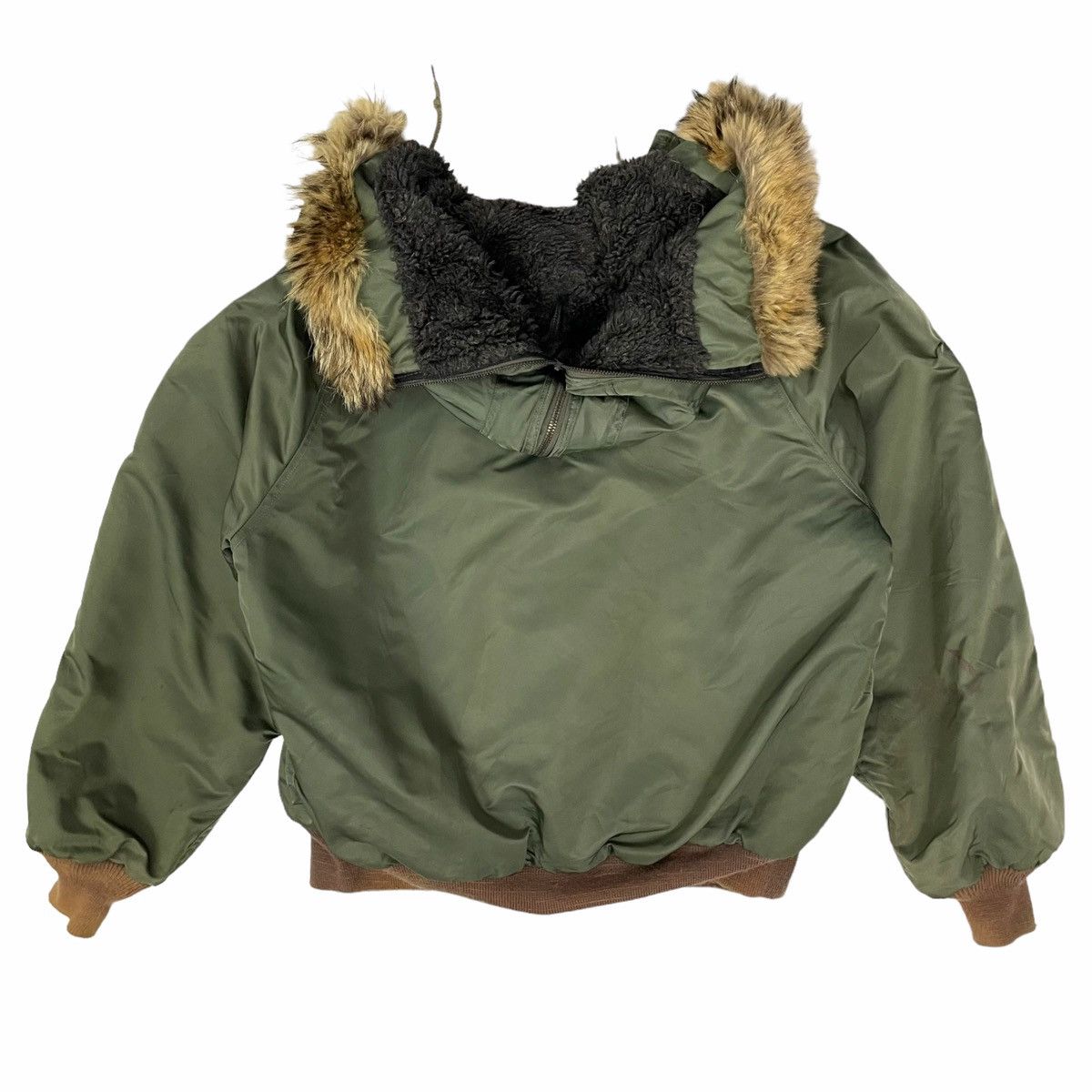 I. Spiewak And Sons × Vintage 💥 I. Spiewax Military Usa Fur Hoodie Bomber Jacket Size US L / EU 52-54 / 3 - 7 Thumbnail